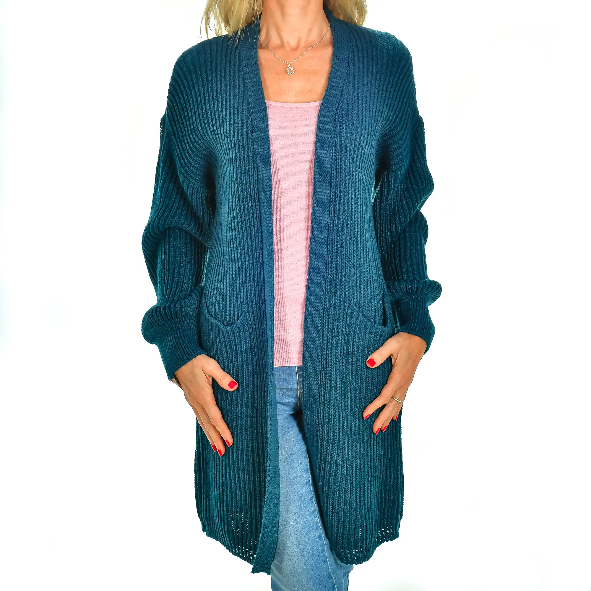 Cardigan largo oversized talla única. Made in Italy.