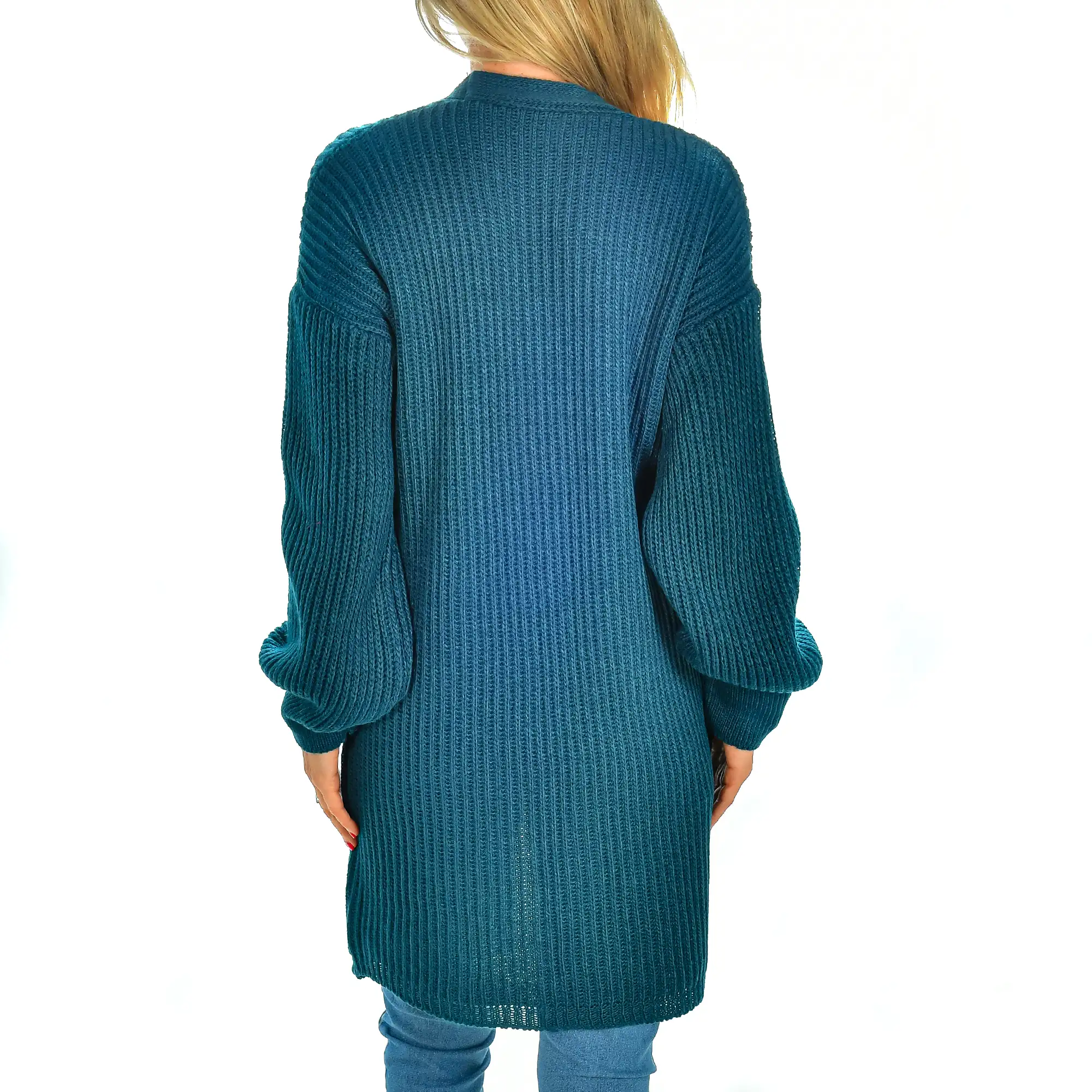 Cardigan largo oversized talla única. Made in Italy.