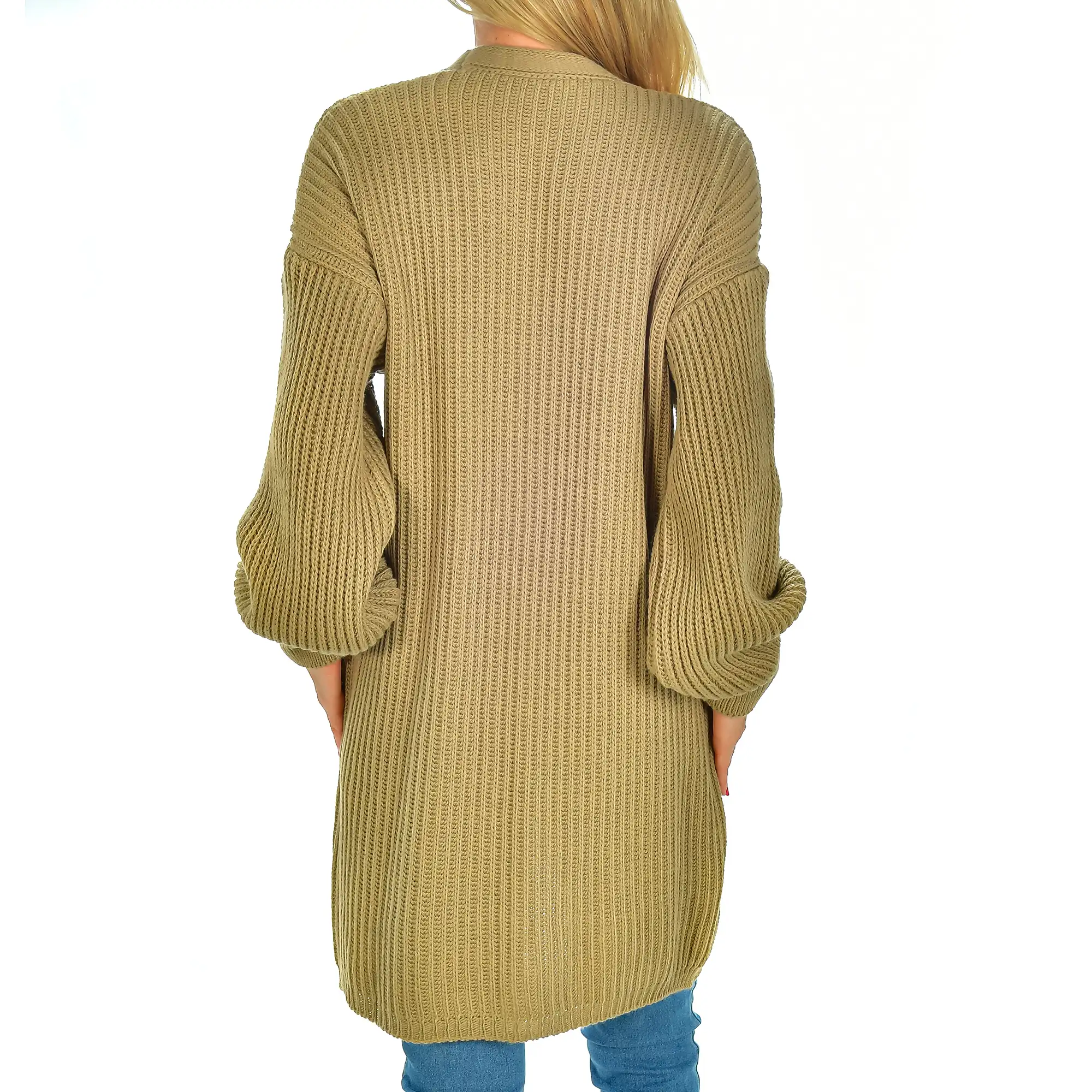 Cardigan largo oversized talla única. Made in Italy.