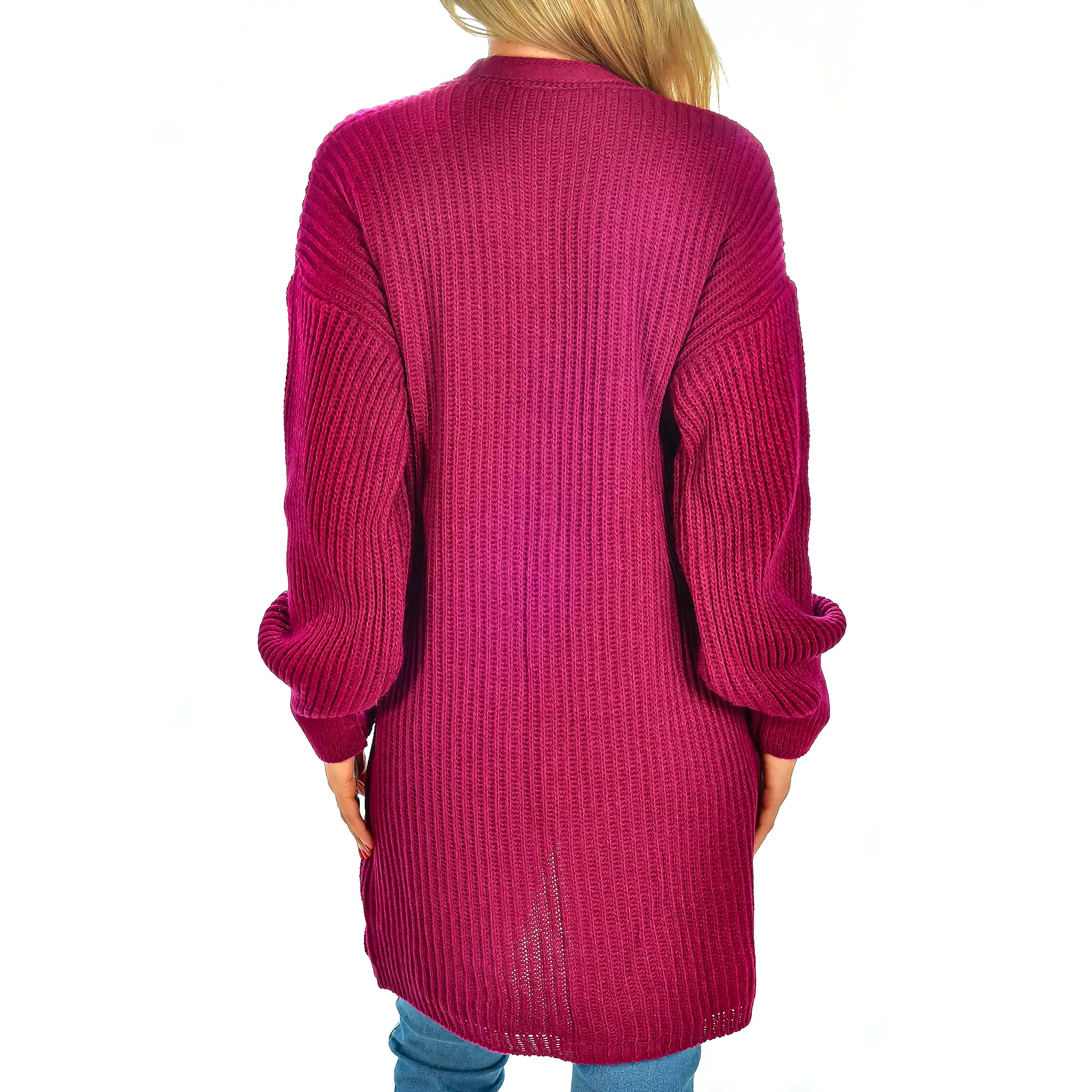 Cardigan largo oversized talla única. Made in Italy.