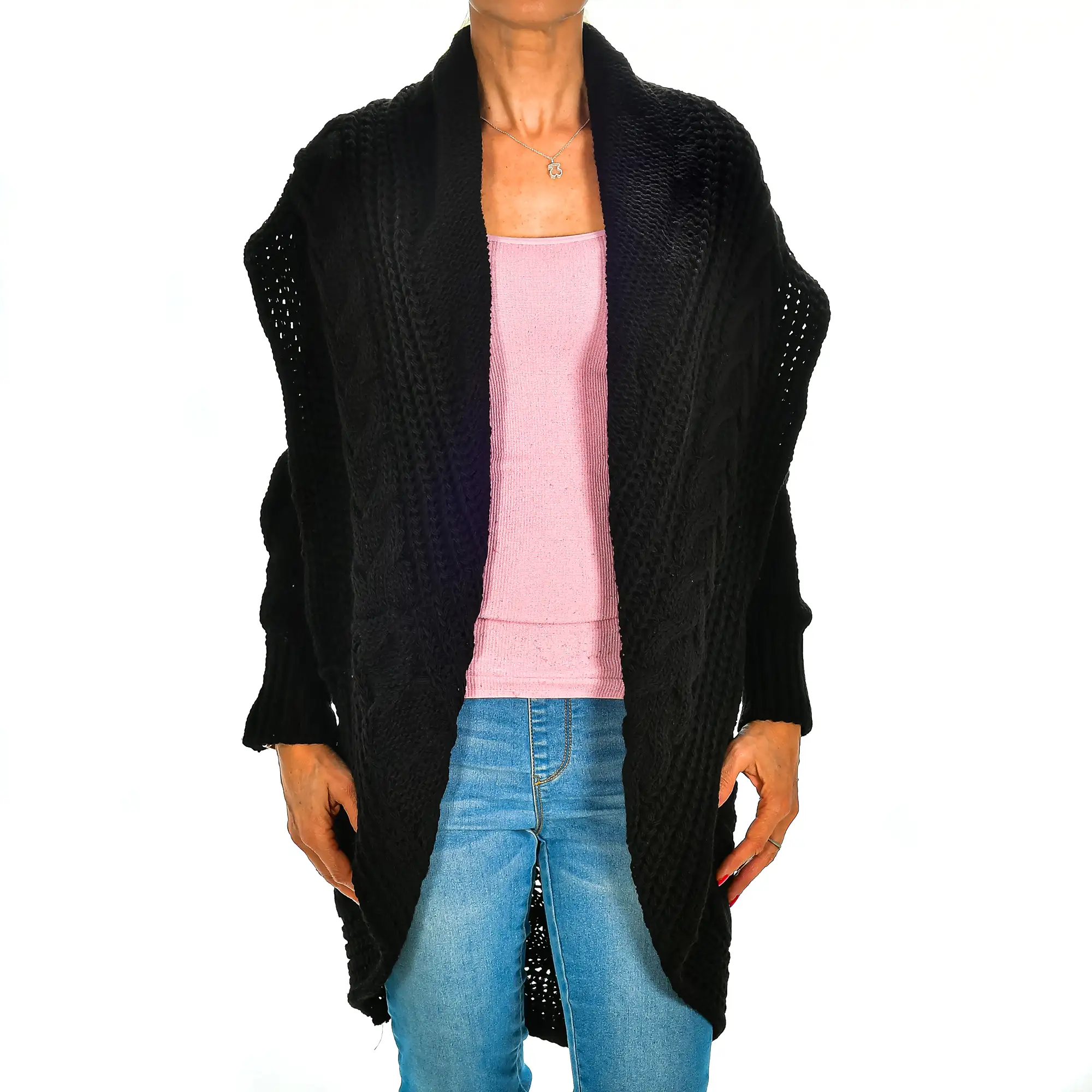 Cardigan largo oversized talla única. Made in Italy.