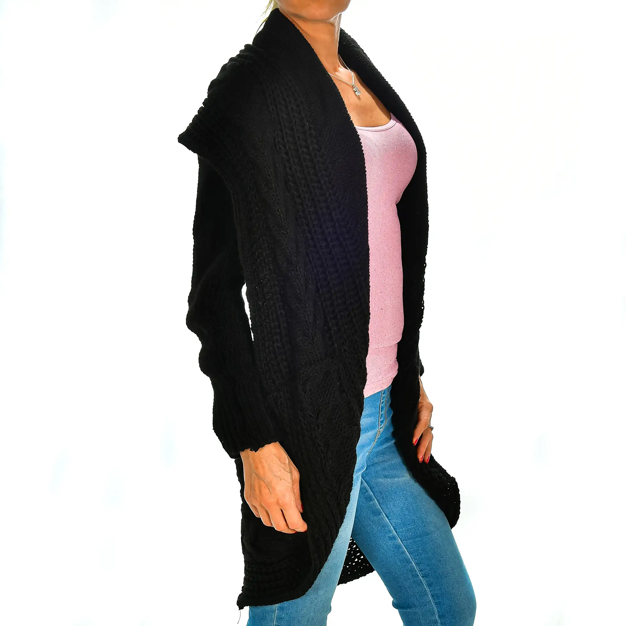 Cardigan largo oversized talla única. Made in Italy.