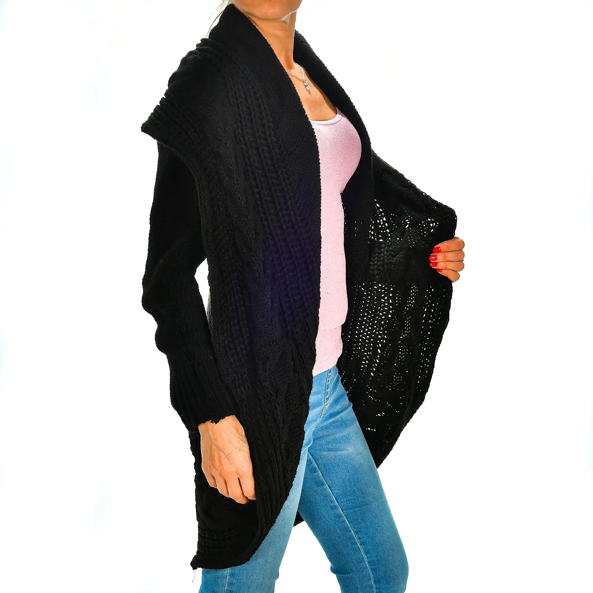 Cardigan largo oversized talla única. Made in Italy.