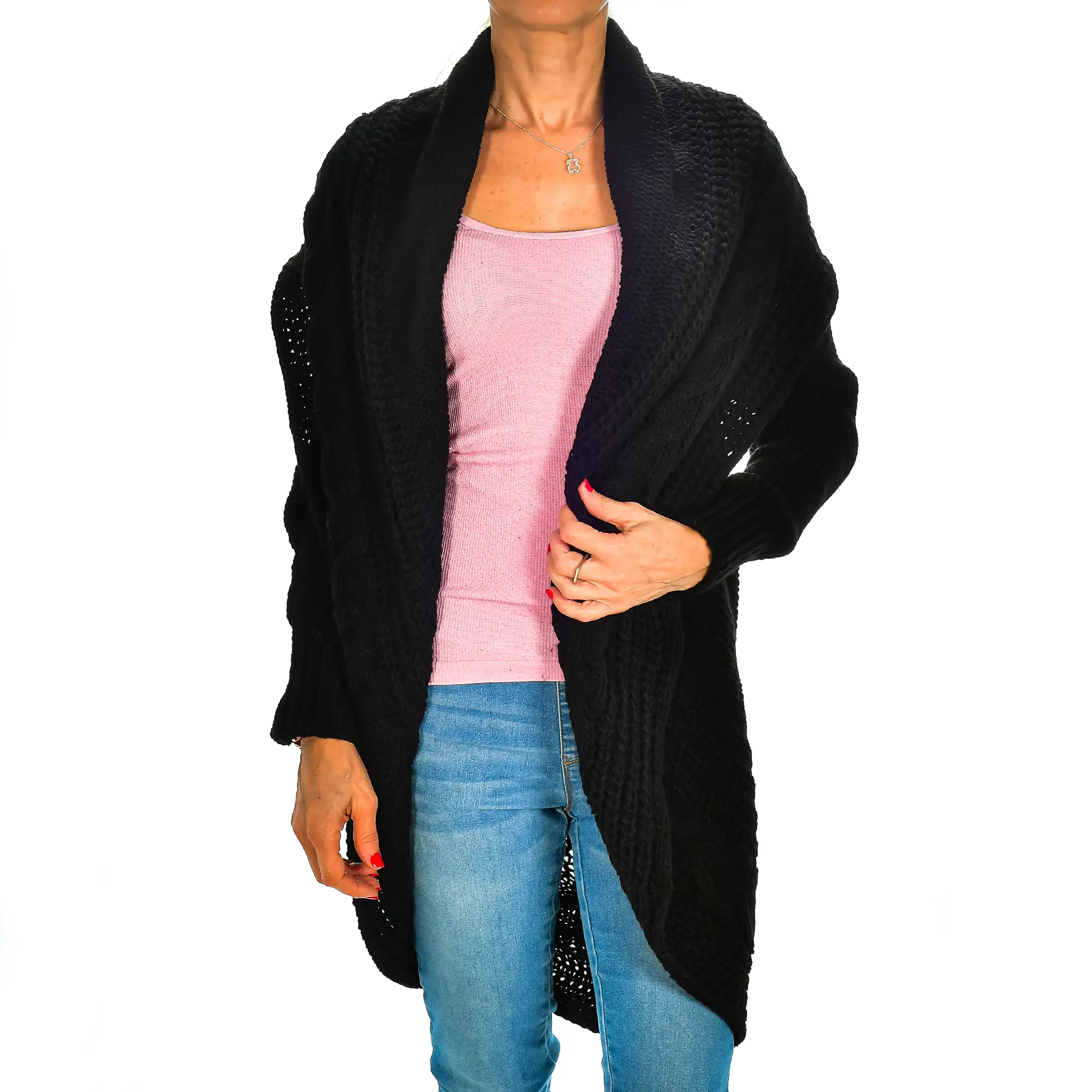 Cardigan largo oversized talla única. Made in Italy.