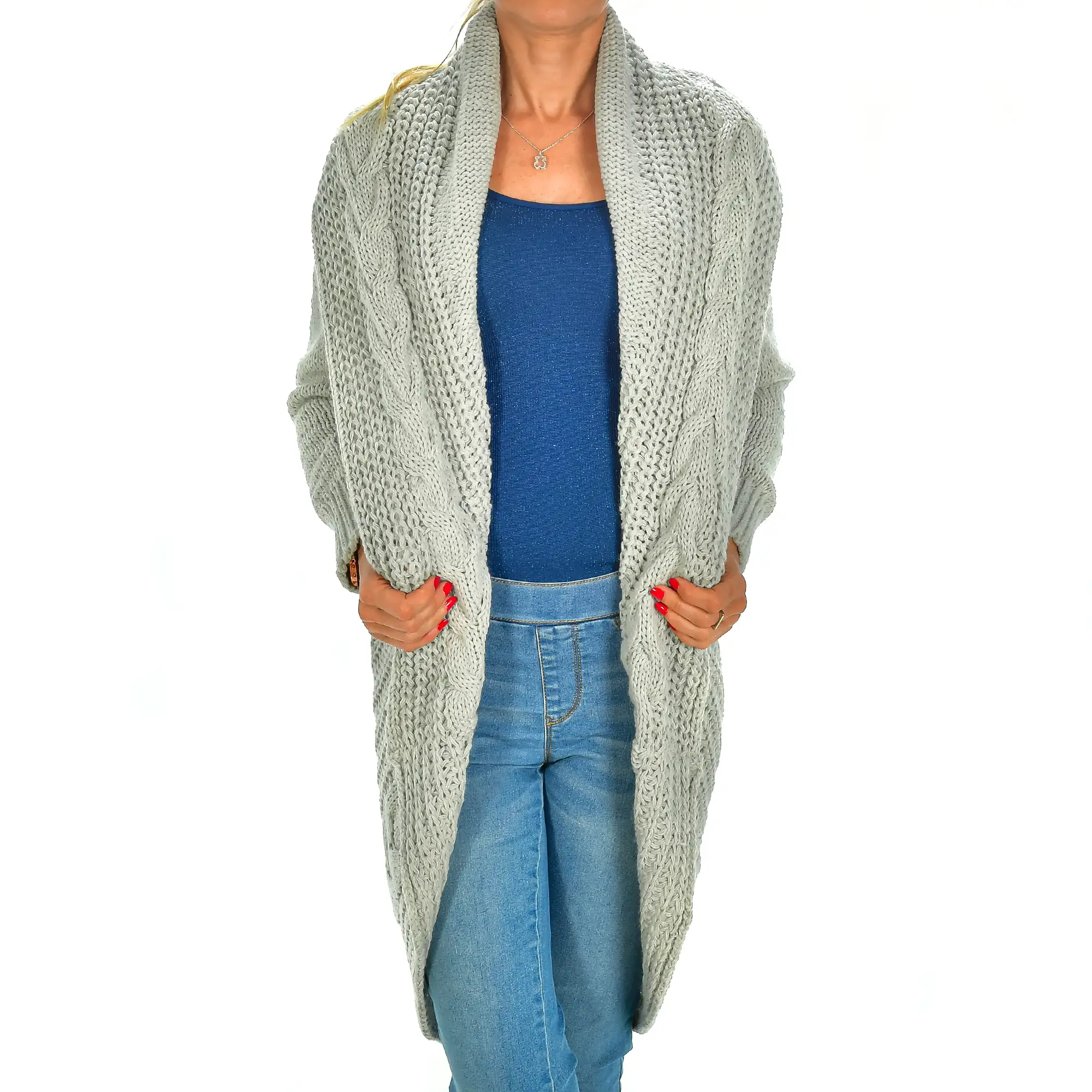 Cardigan largo oversized talla única. Made in Italy.