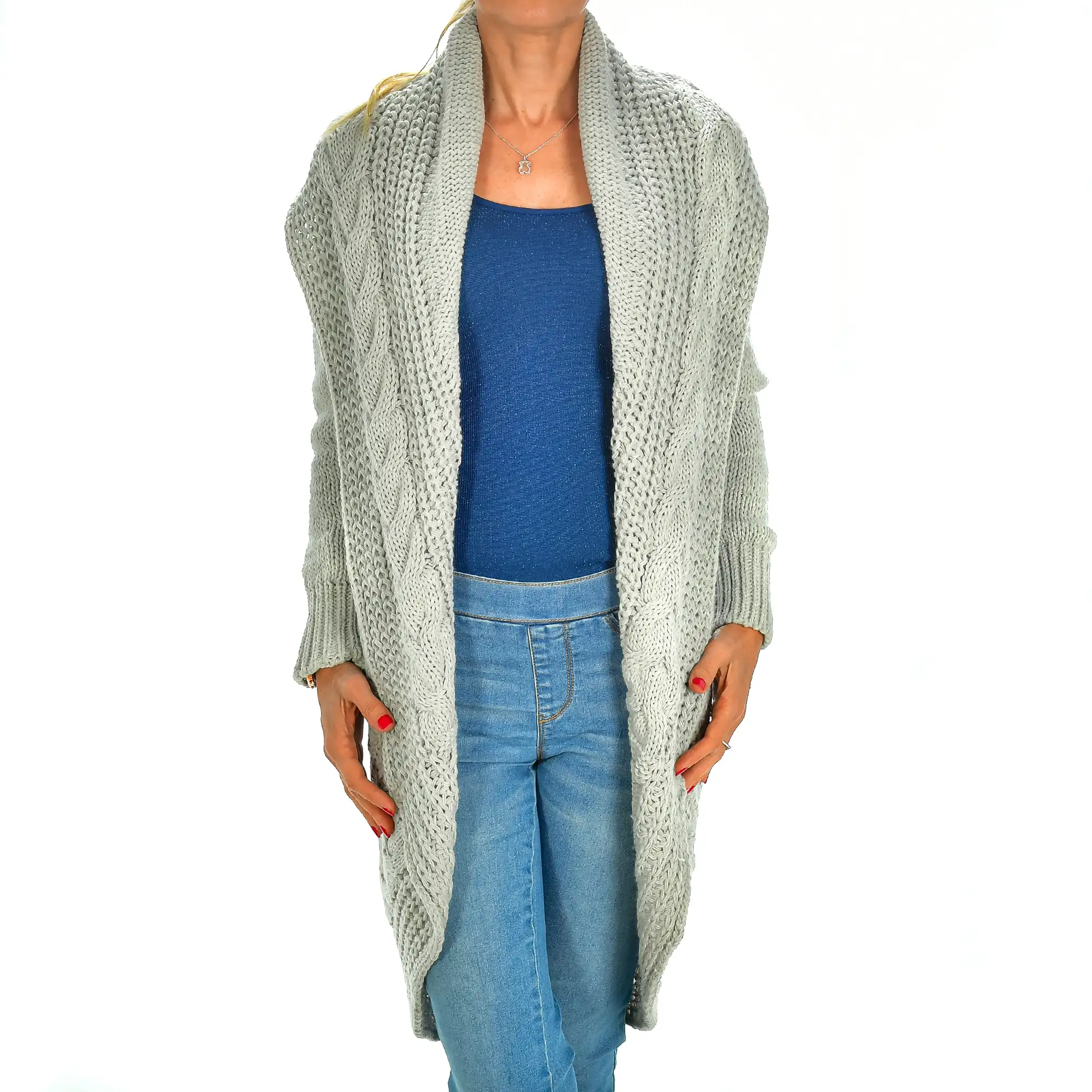 Cardigan largo oversized talla única. Made in Italy.