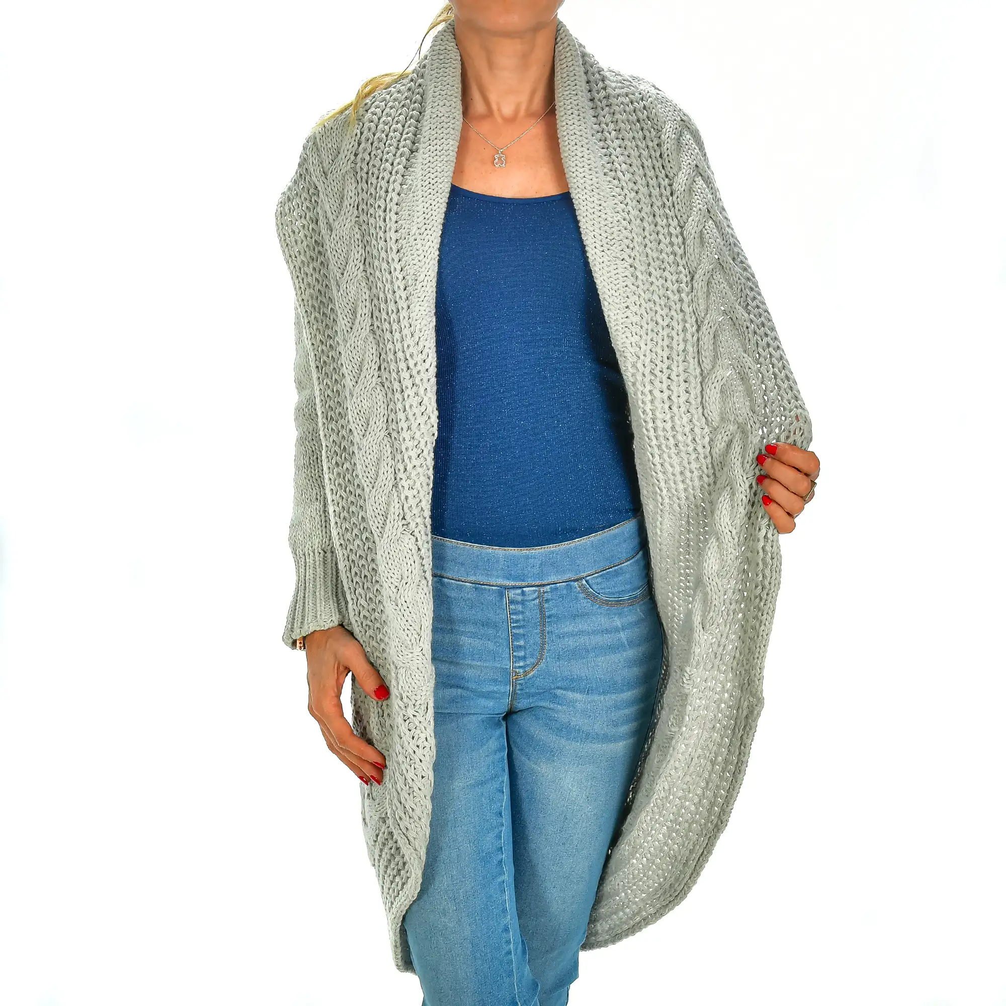 Cardigan largo oversized talla única. Made in Italy.