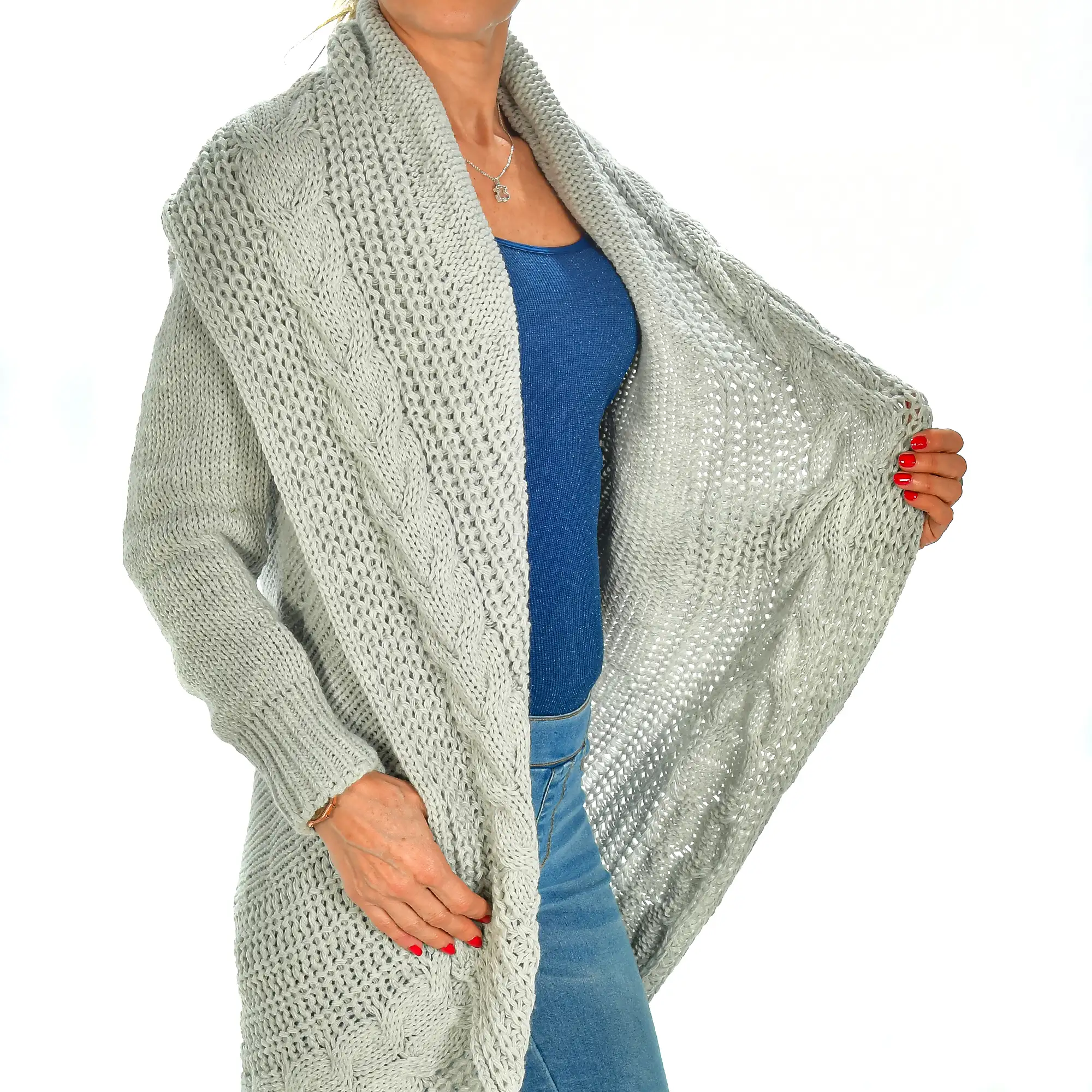 Cardigan largo oversized talla única. Made in Italy.