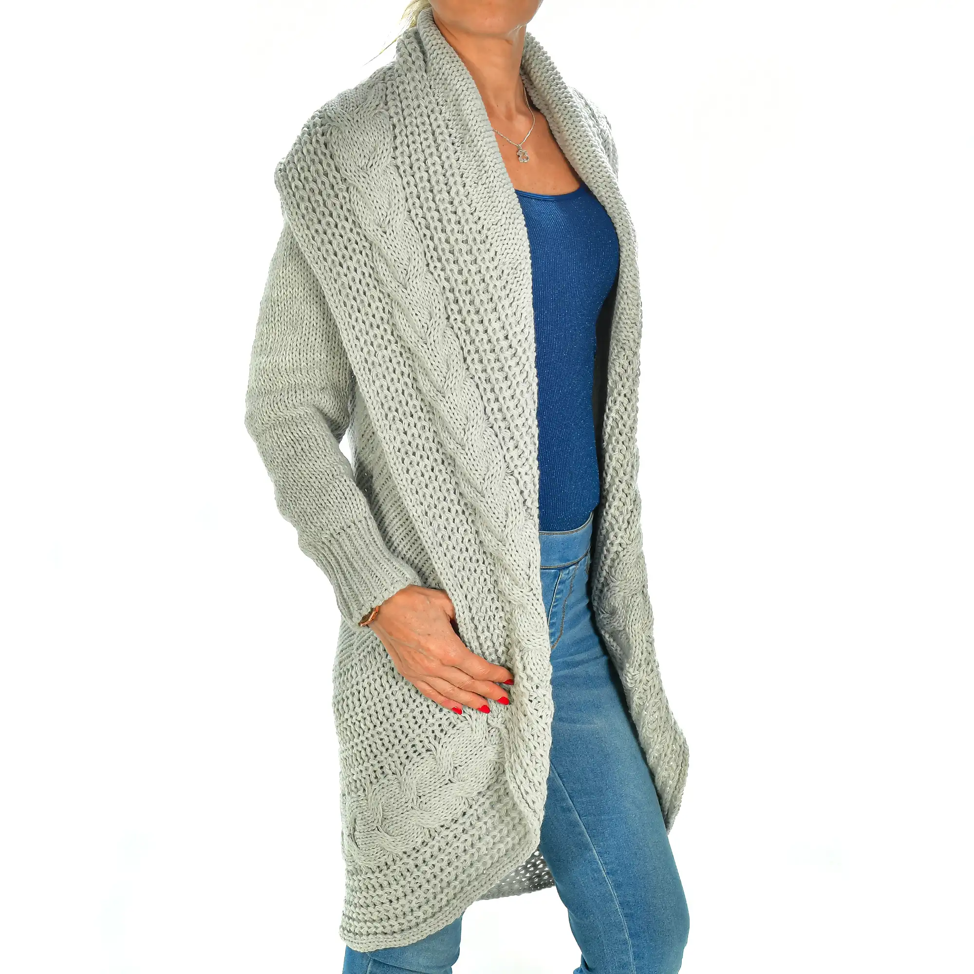 Cardigan largo oversized talla única. Made in Italy.