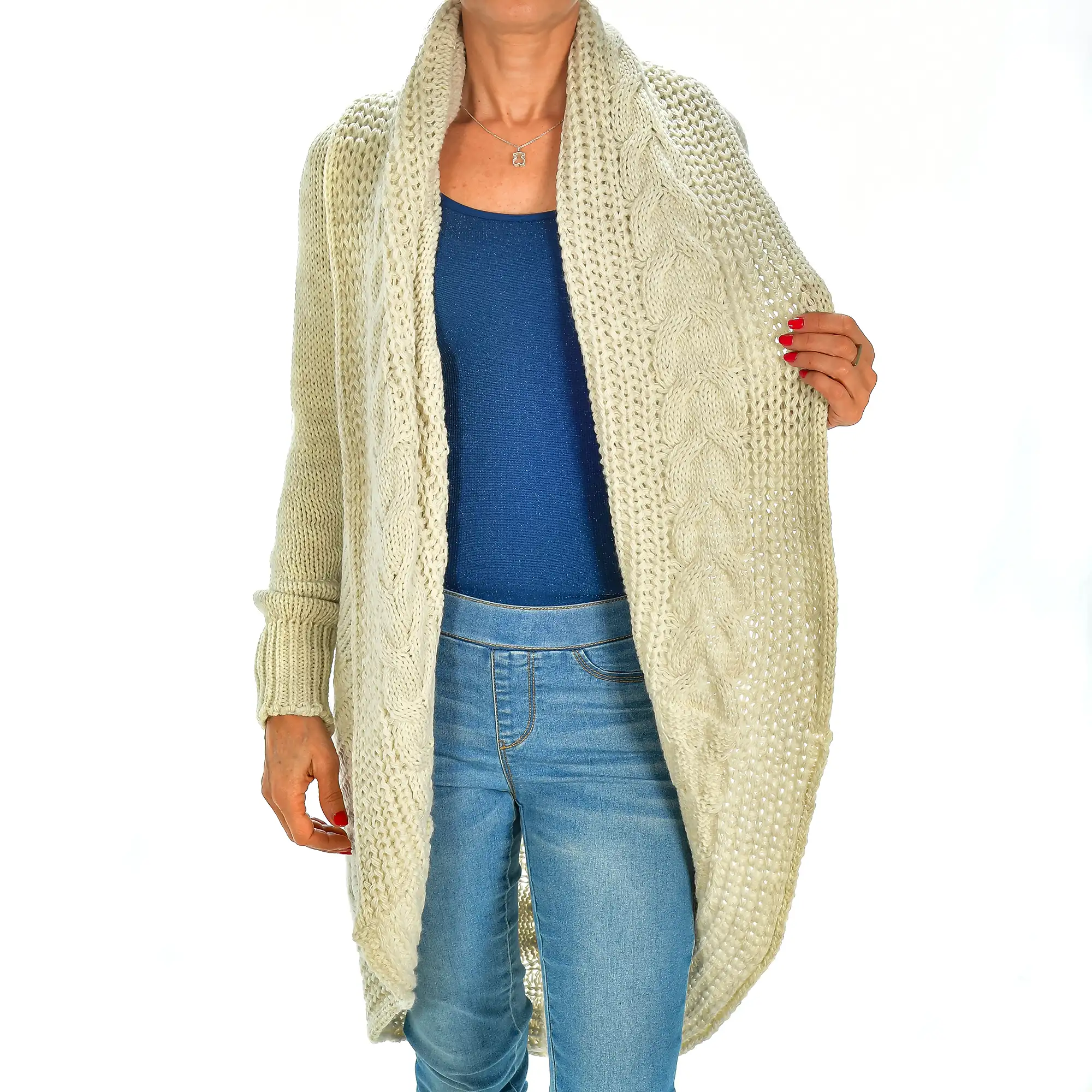 Cardigan largo oversized talla única. Made in Italy.