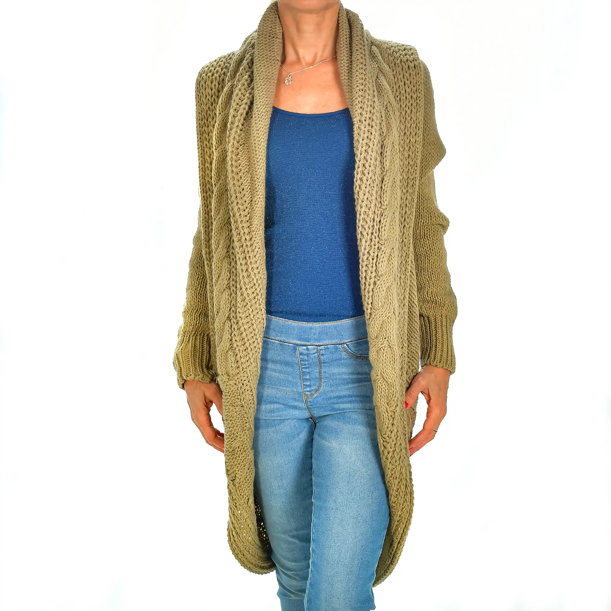 Cardigan largo oversized talla única. Made in Italy.