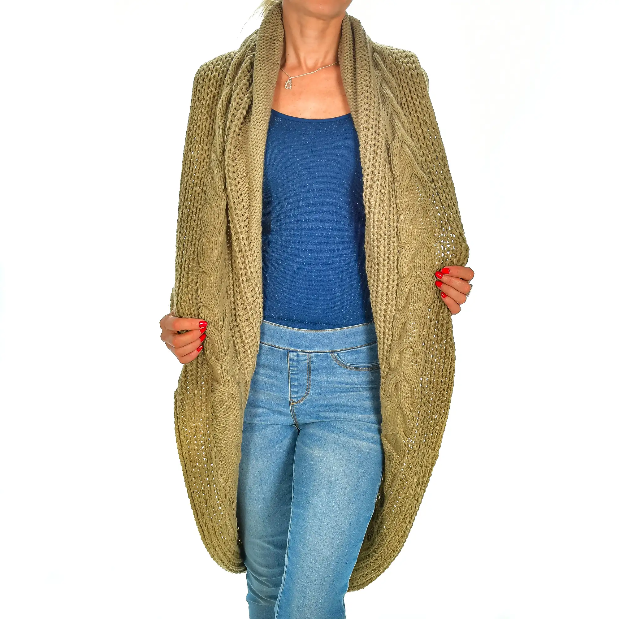 Cardigan largo oversized talla única. Made in Italy.