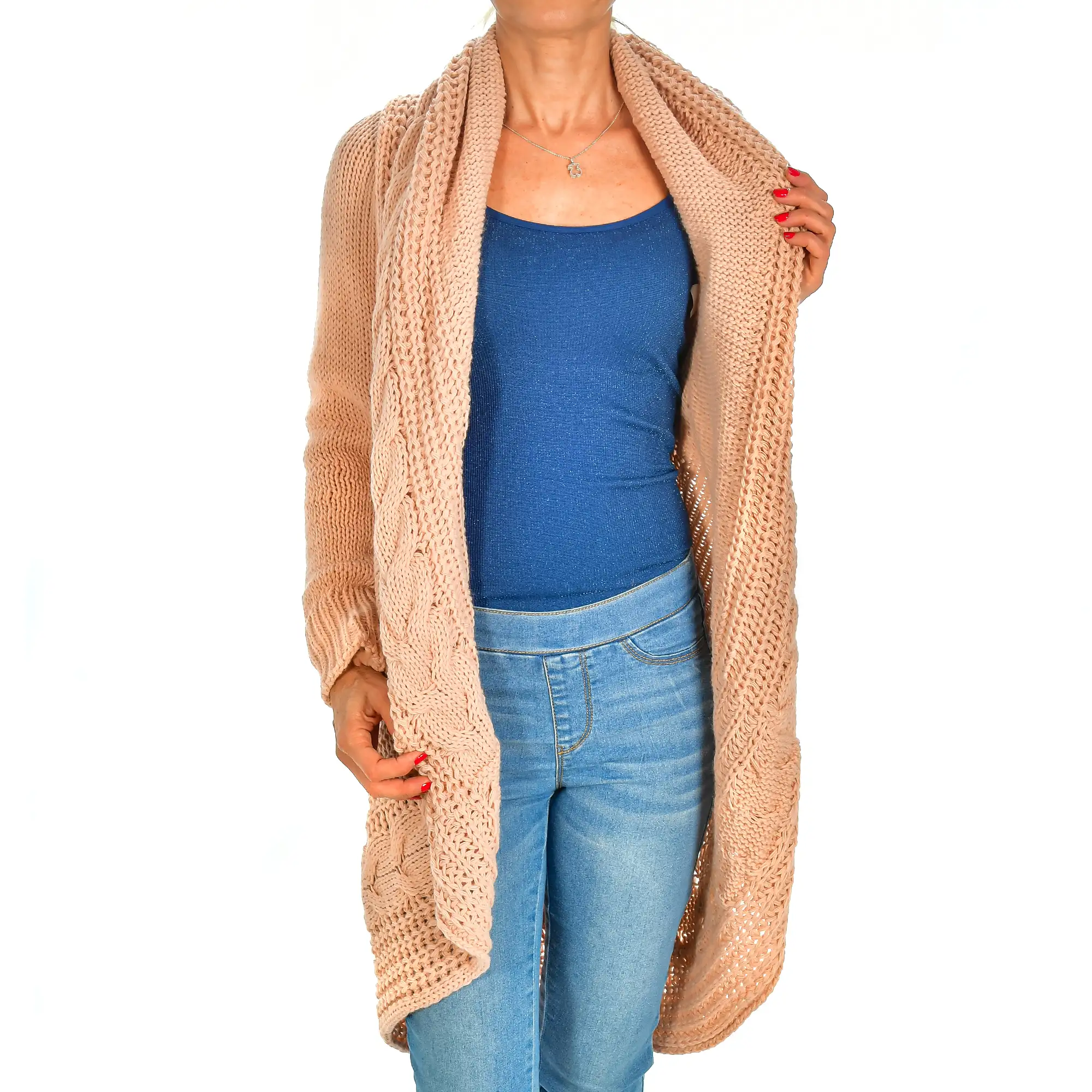 Cardigan largo oversized talla única. Made in Italy.