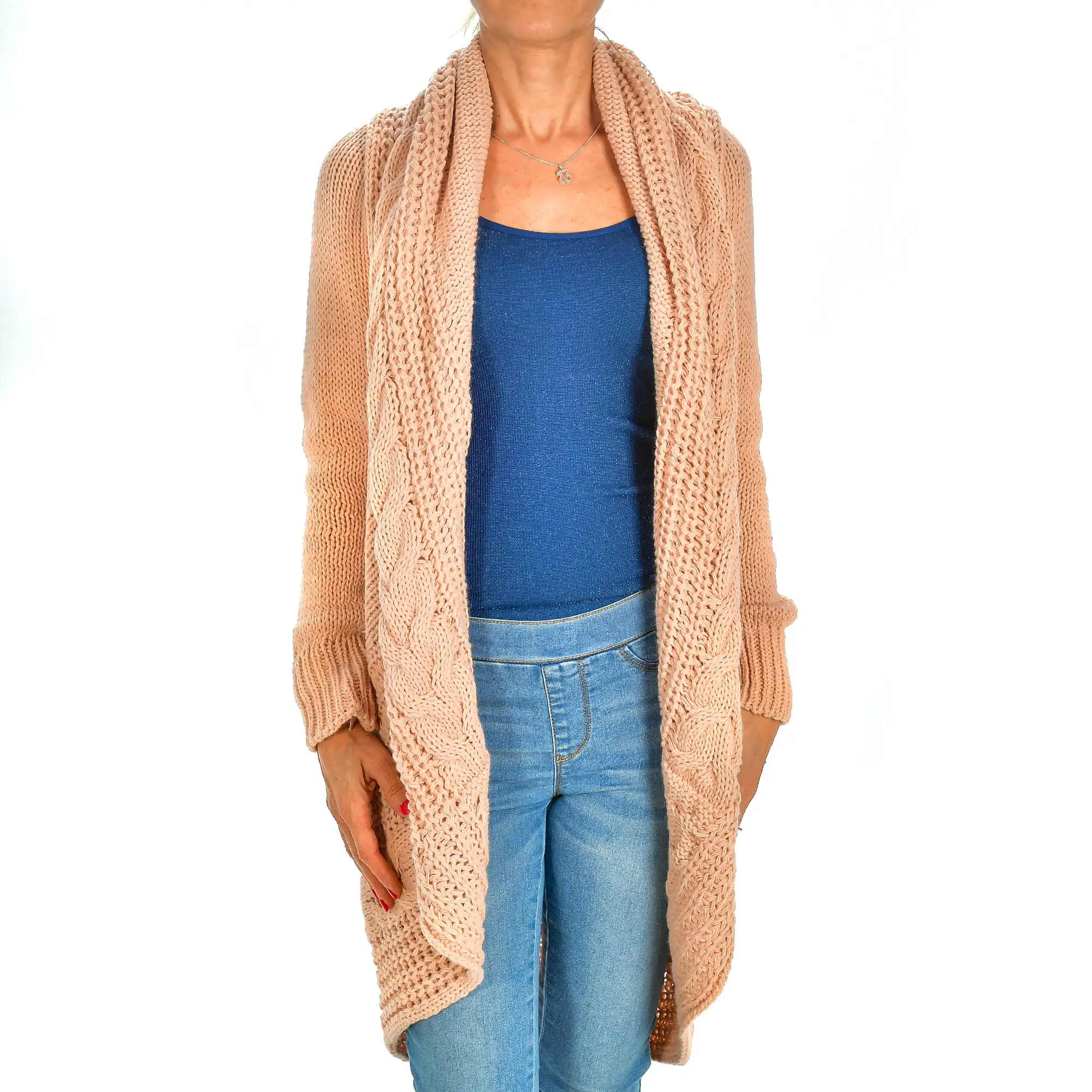 Cardigan largo oversized talla única. Made in Italy.