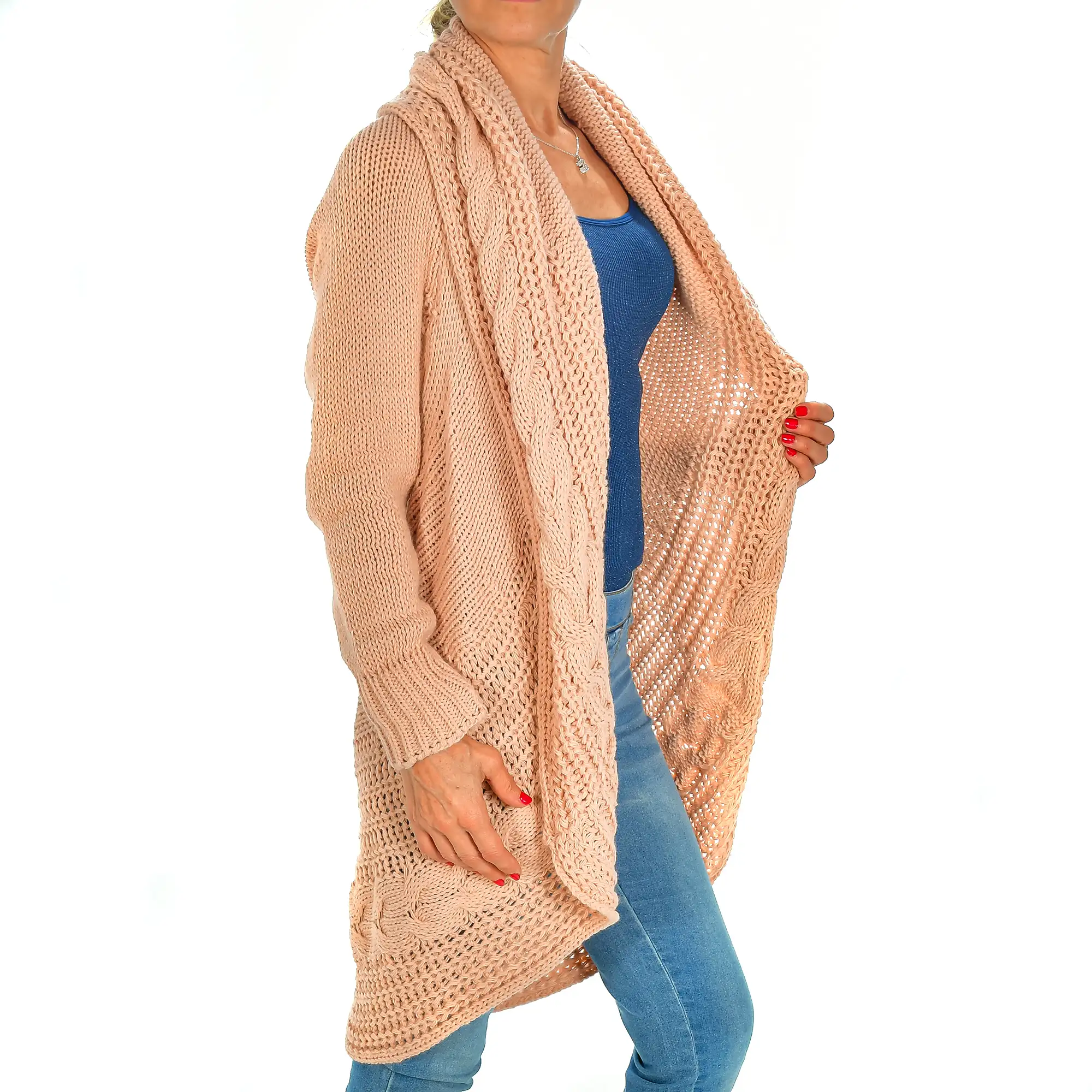 Cardigan largo oversized talla única. Made in Italy.