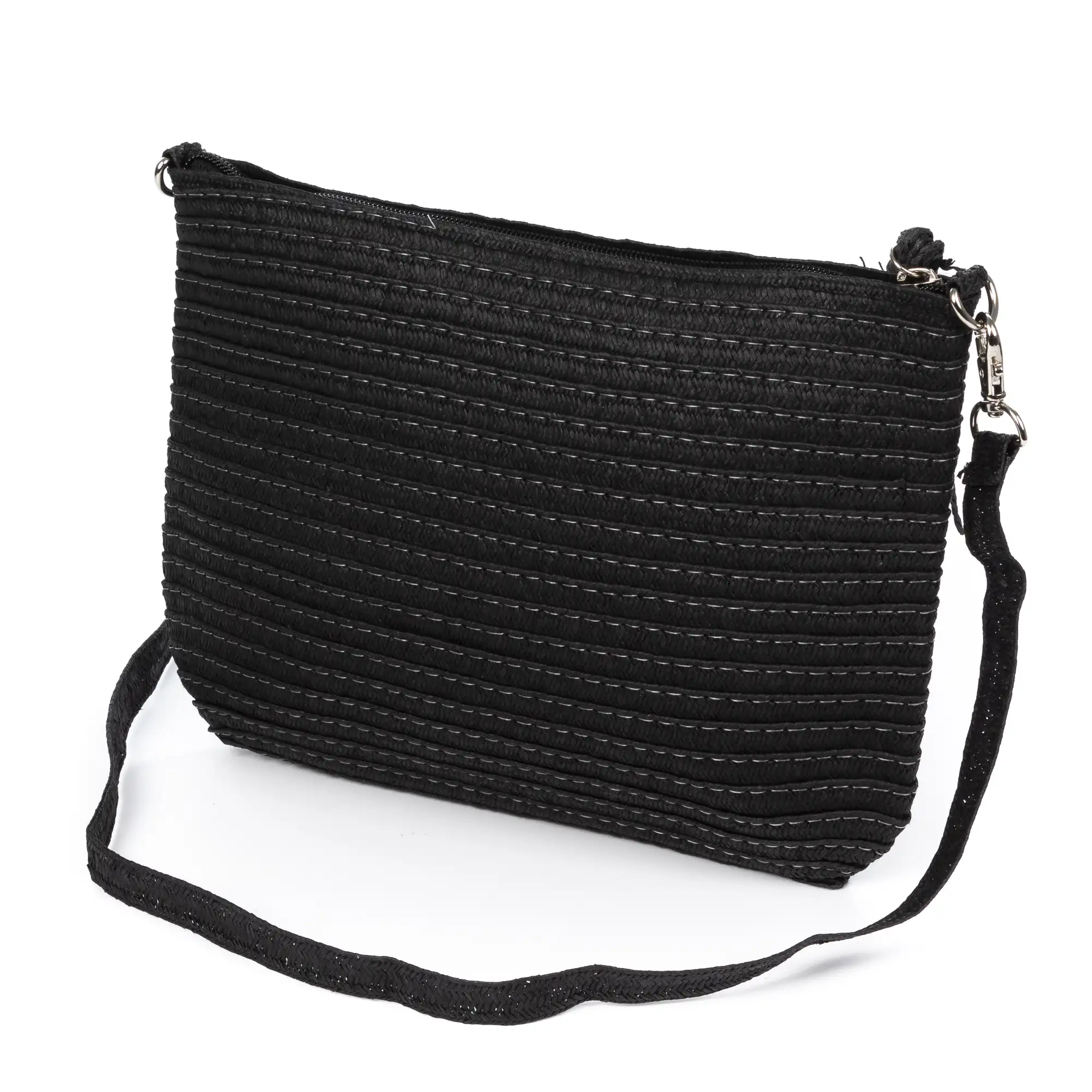 Adria Bolso de mano Mujer. Tejido Paja, diseño lentejuelas brillantes.
