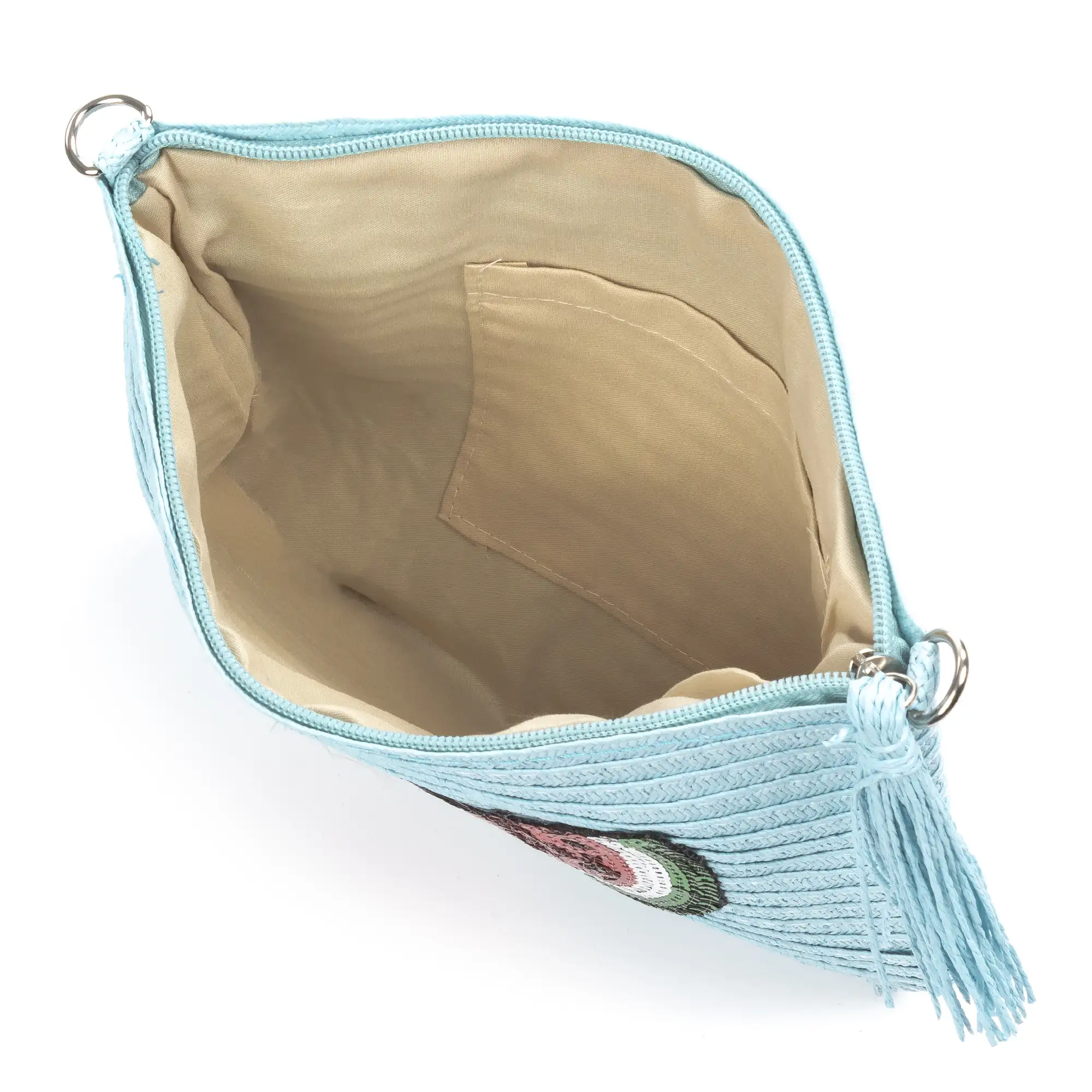 Adria Bolso de mano Mujer. Tejido Paja, diseño lentejuelas brillantes.