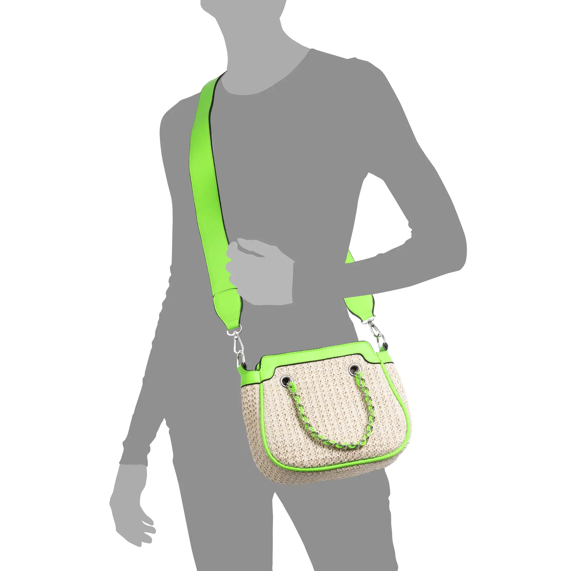  Barletta Bolso bandolera Mujer. Tejido Paja  Piel Sintética PU