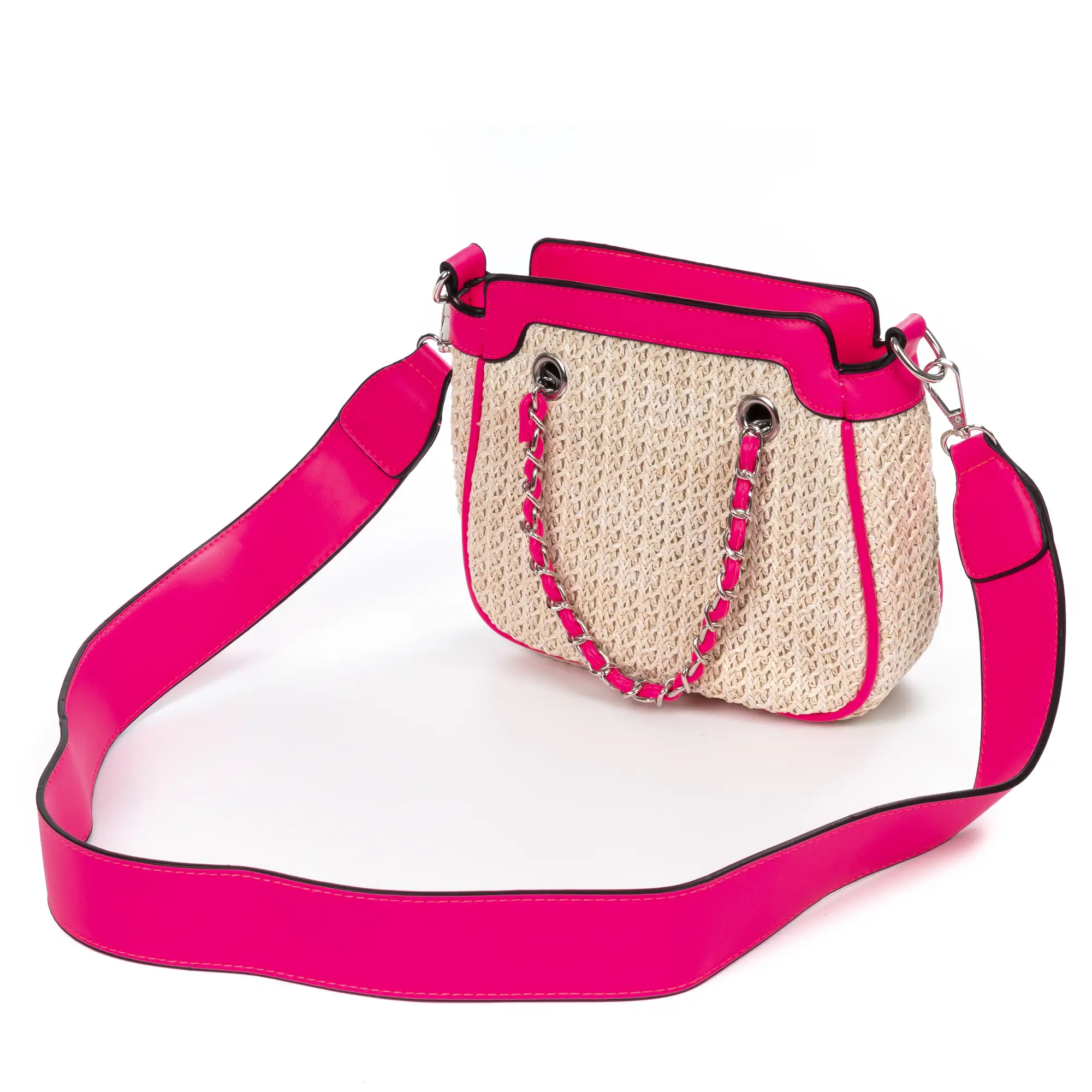  Barletta Bolso bandolera Mujer. Tejido Paja  Piel Sintética PU