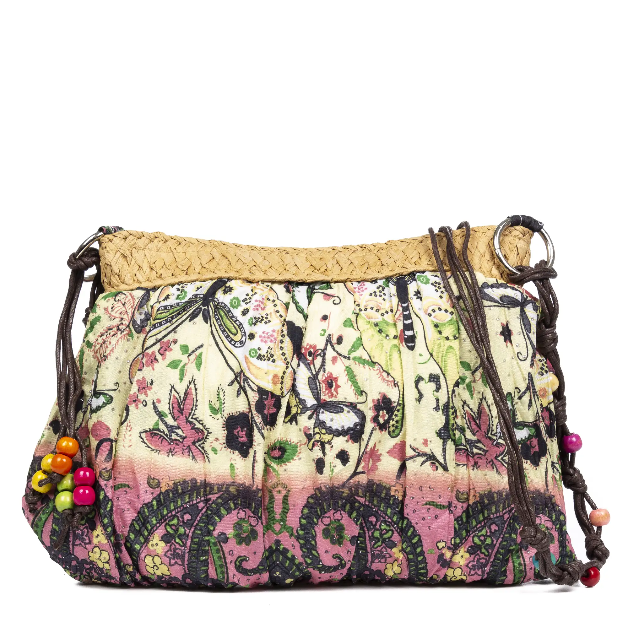  Catania Bolso bandolera Mujer. Tejido NYLON Estampado Paja 