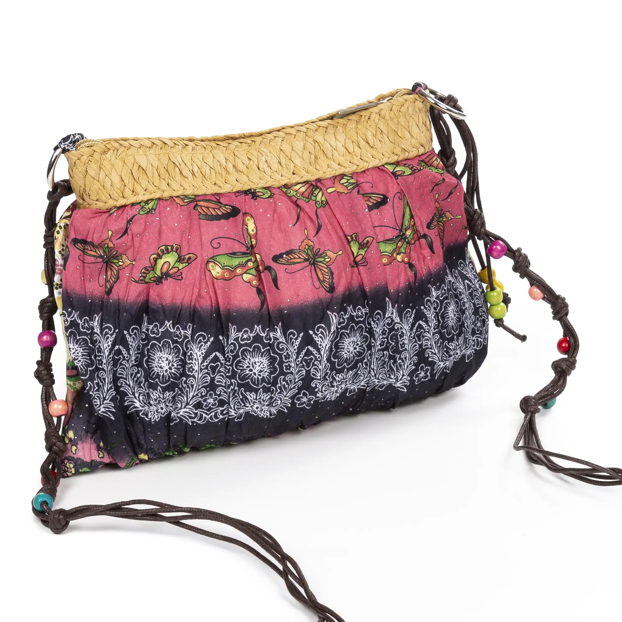 Catania Bolso bandolera Mujer. Tejido NYLON Estampado Paja 