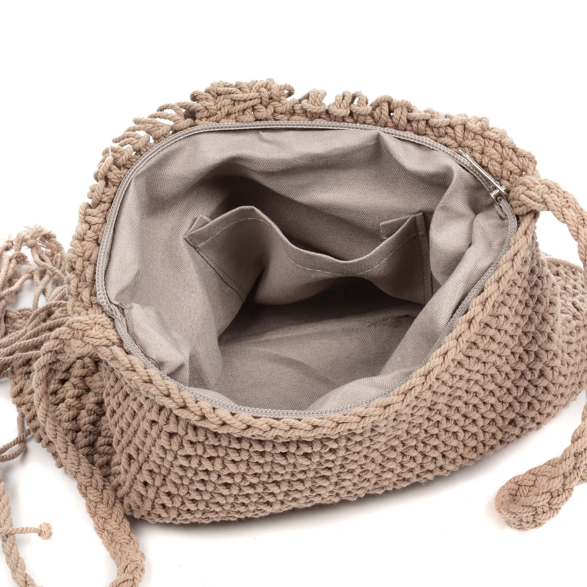 Zermeghedo bolso bandolera de algodón trenzado.