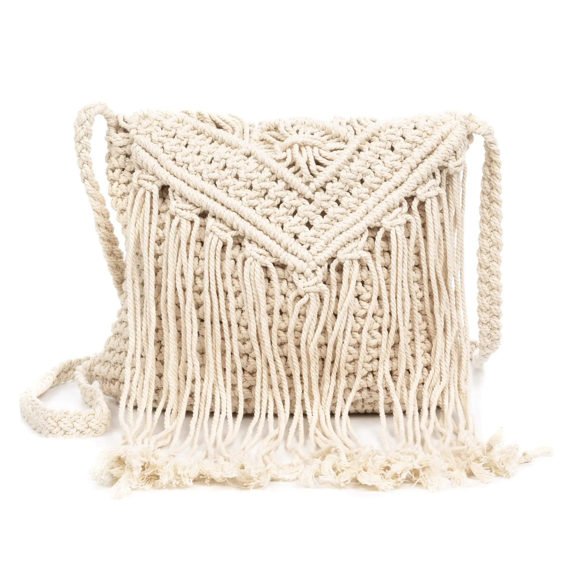 Zermeghedo bolso bandolera de algodón trenzado.