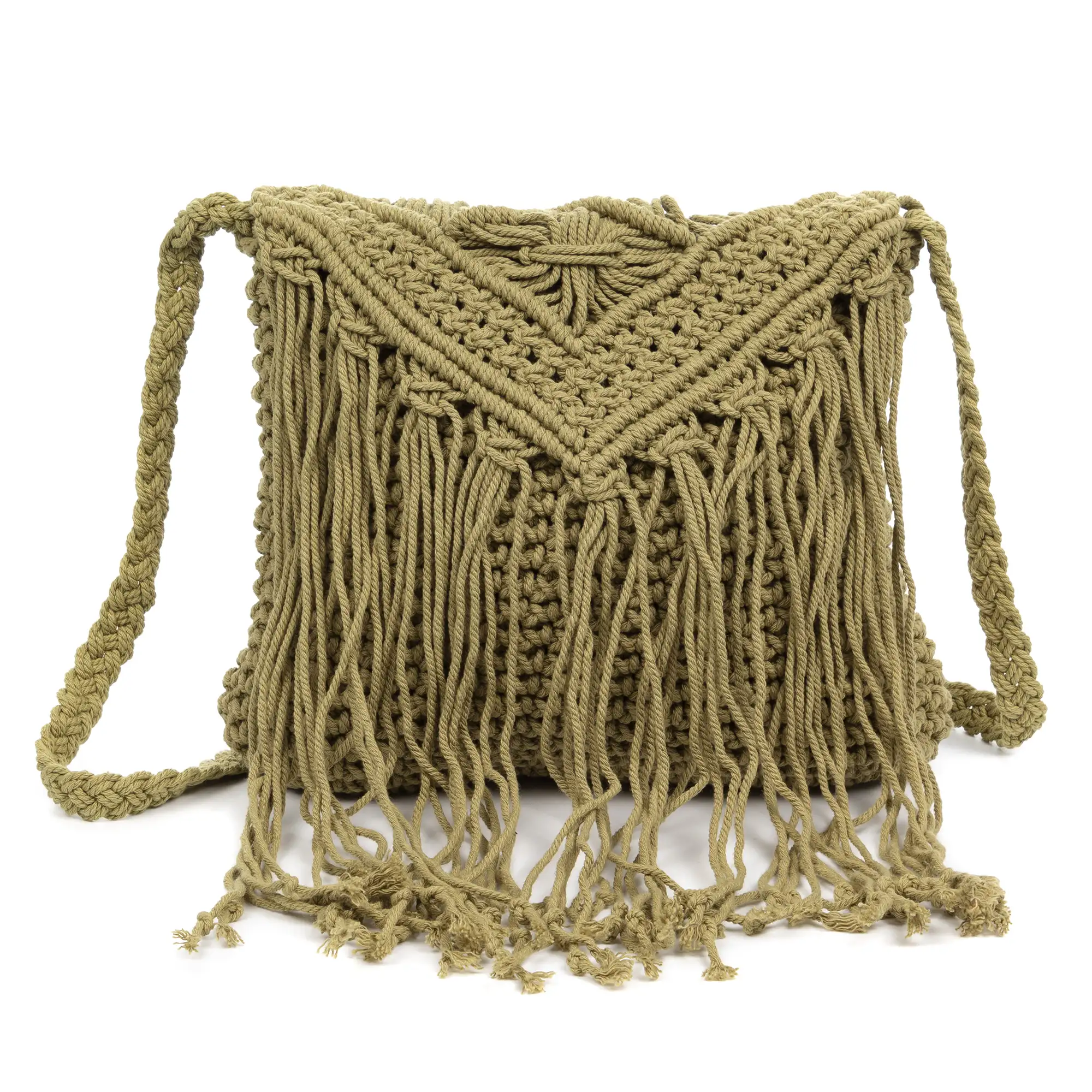 Zermeghedo bolso bandolera de algodón trenzado.