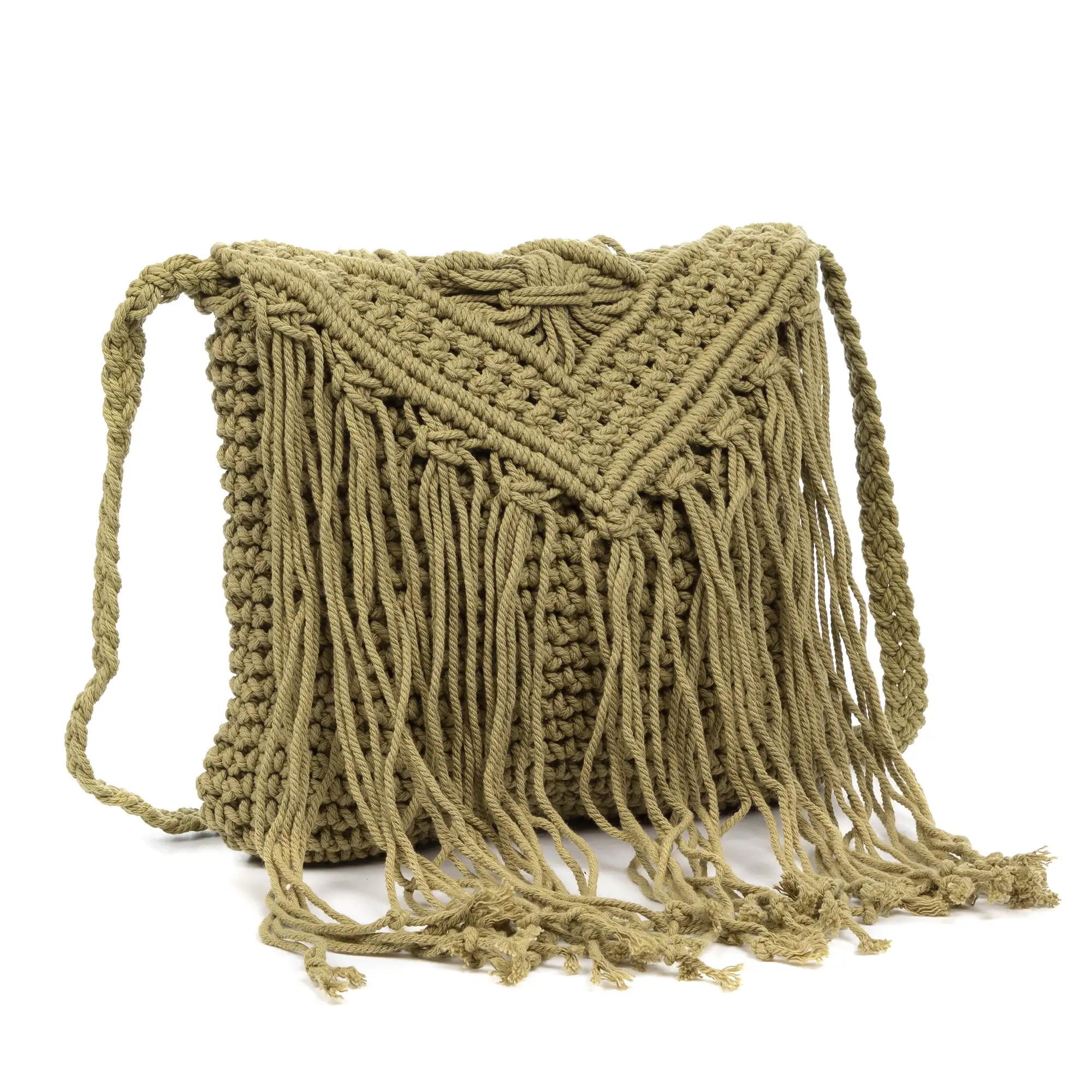 Zermeghedo bolso bandolera de algodón trenzado.