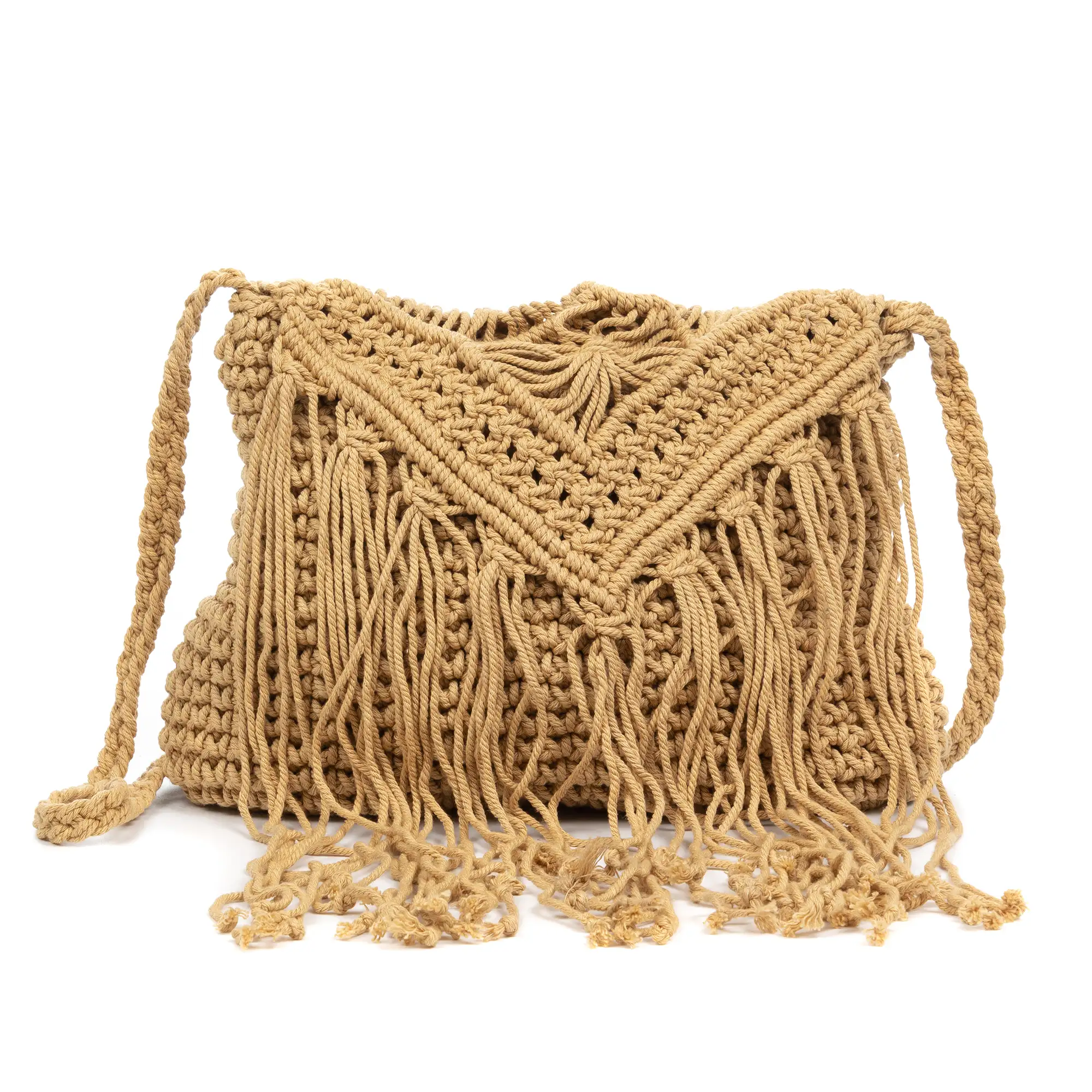 Zermeghedo bolso bandolera de algodón trenzado.
