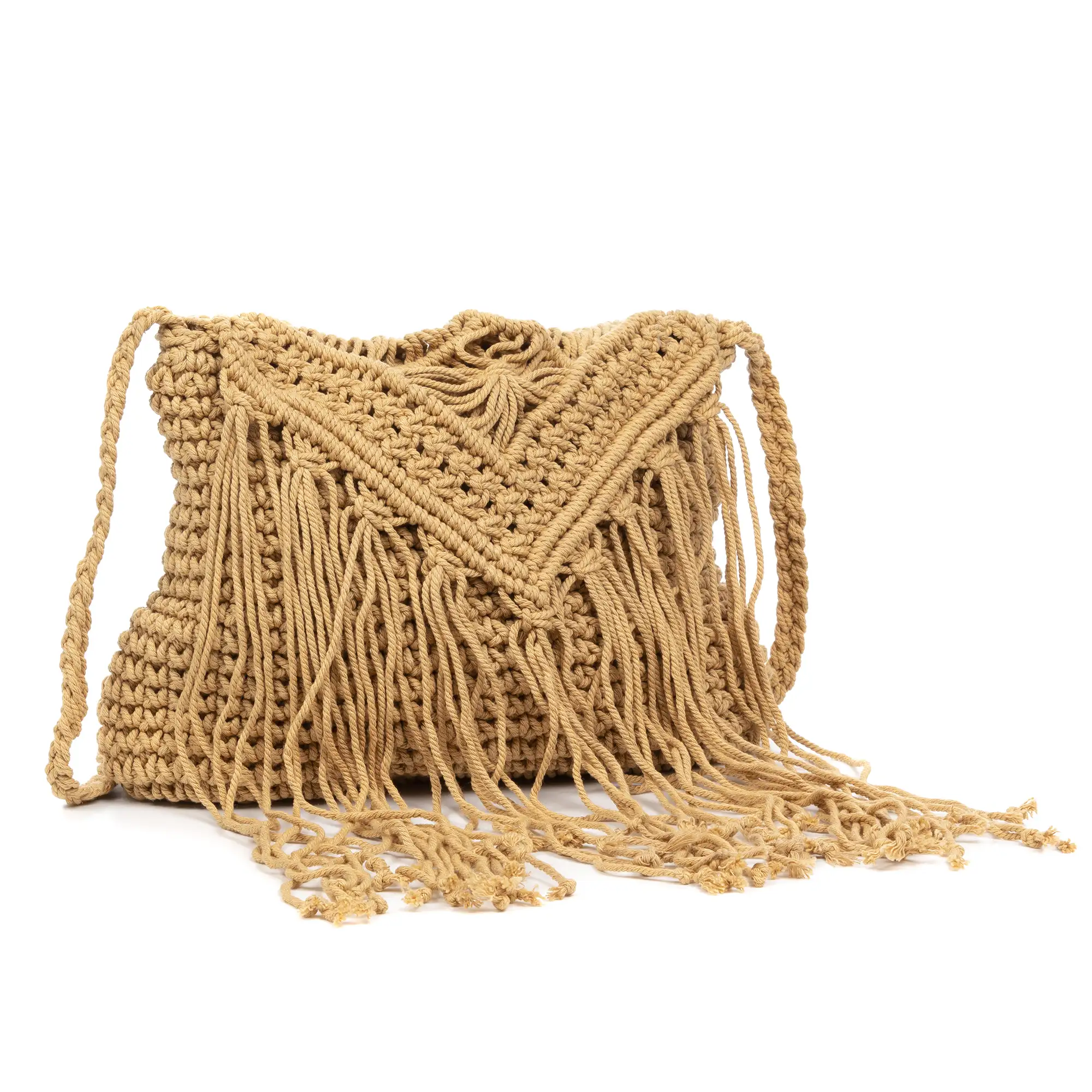 Zermeghedo bolso bandolera de algodón trenzado.
