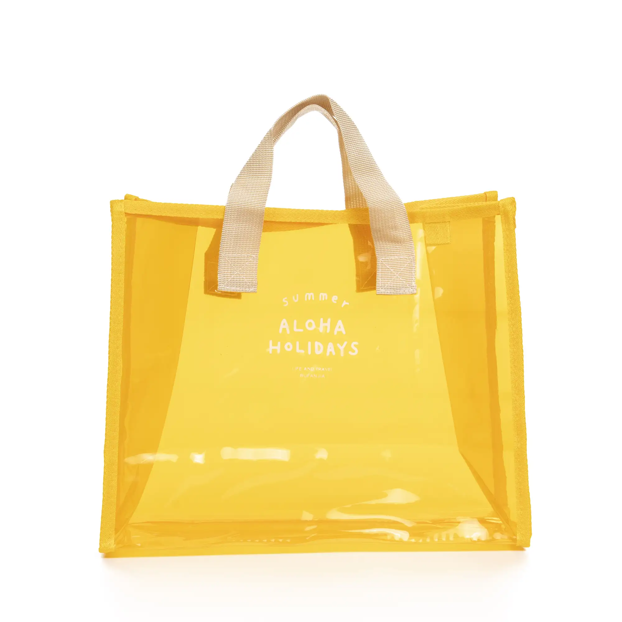 Zeme bolso shopper de PVC transparente.