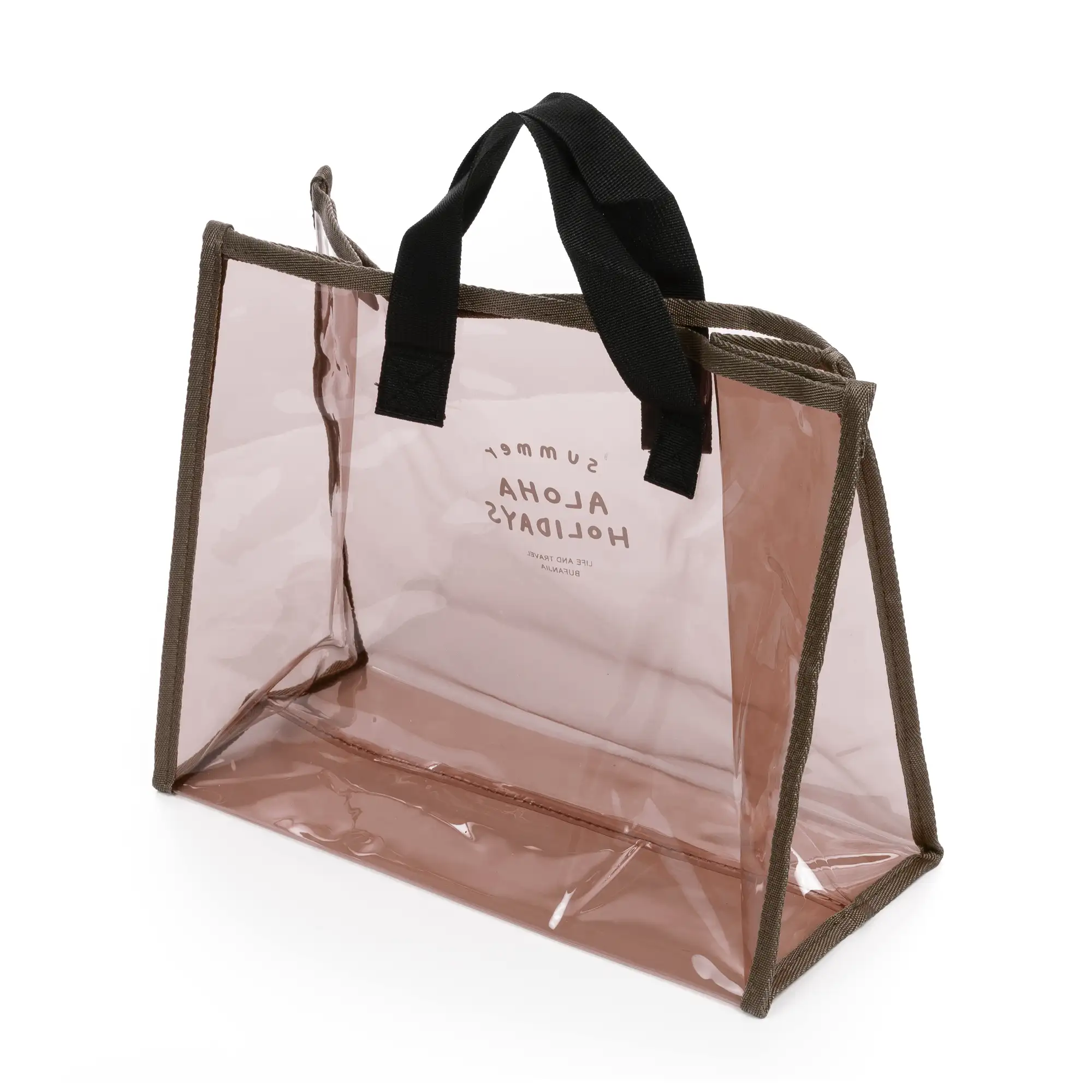 Zeme bolso shopper de PVC transparente.