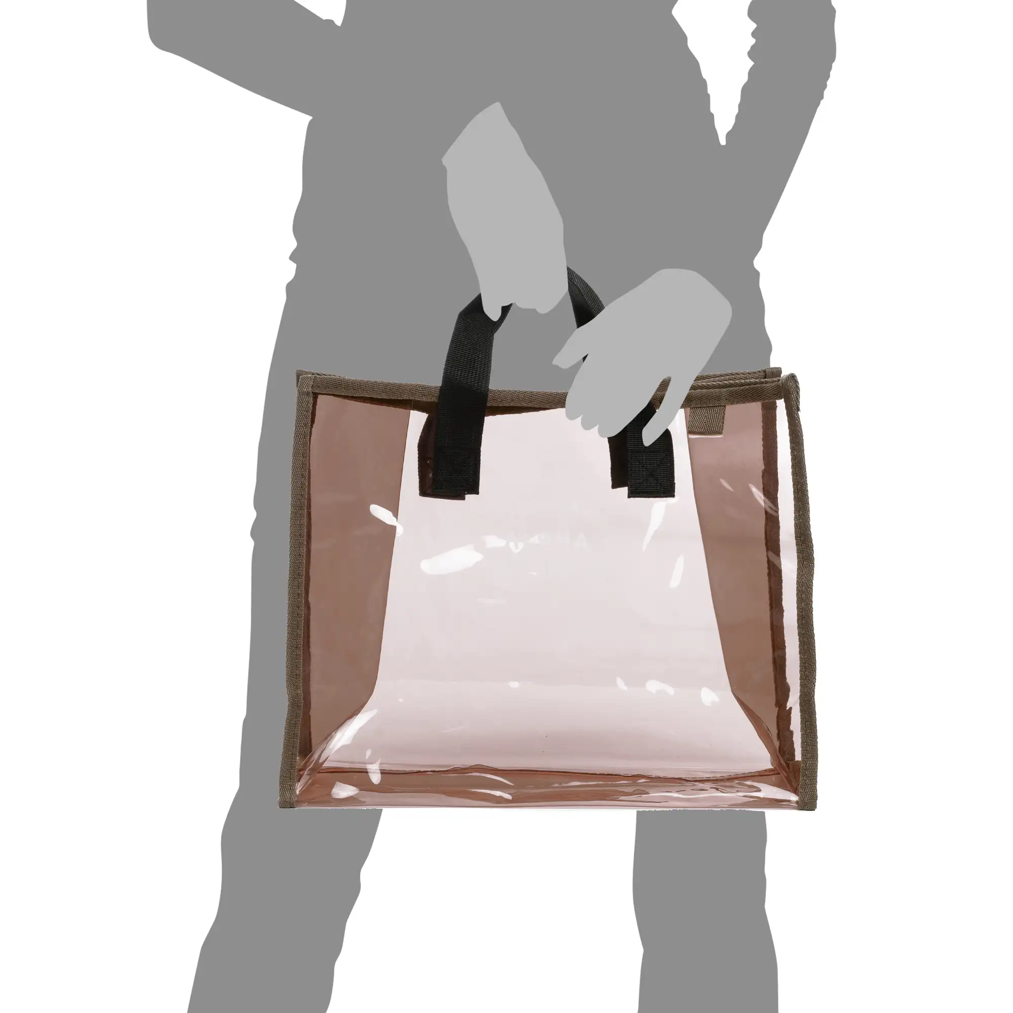 Zeme bolso shopper de PVC transparente.