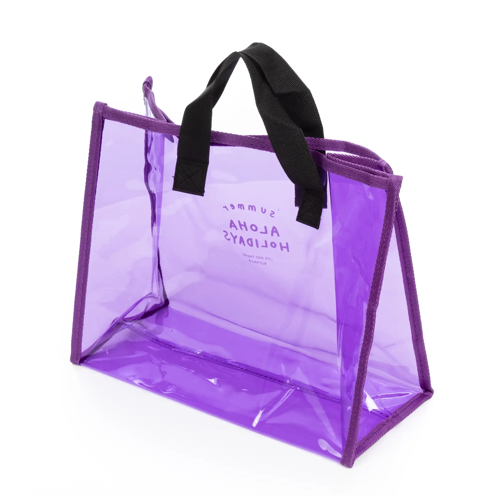Zeme bolso shopper de PVC transparente.