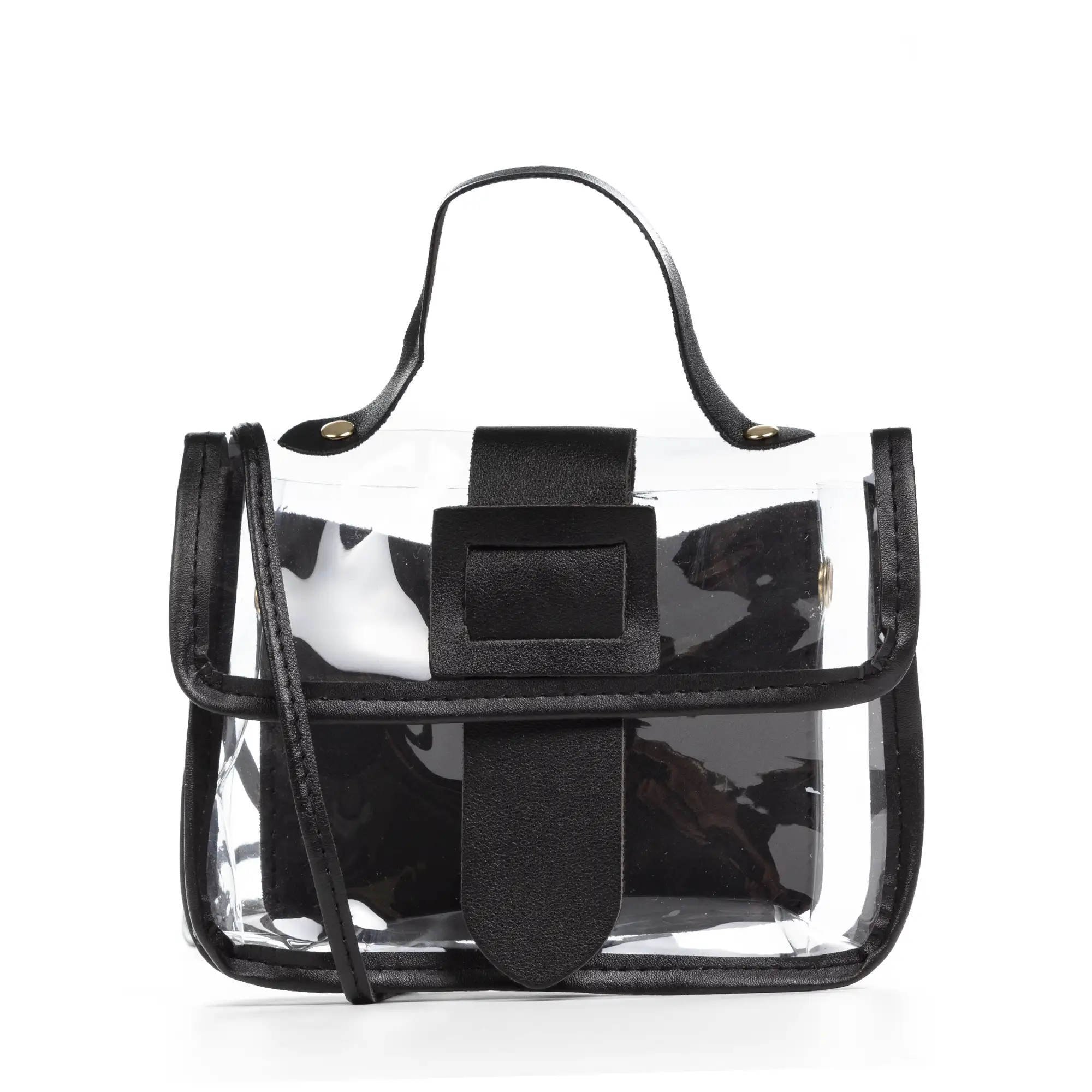 Zeccone bolso bandolera tote mini, de PVC transparente y piel sintética.
