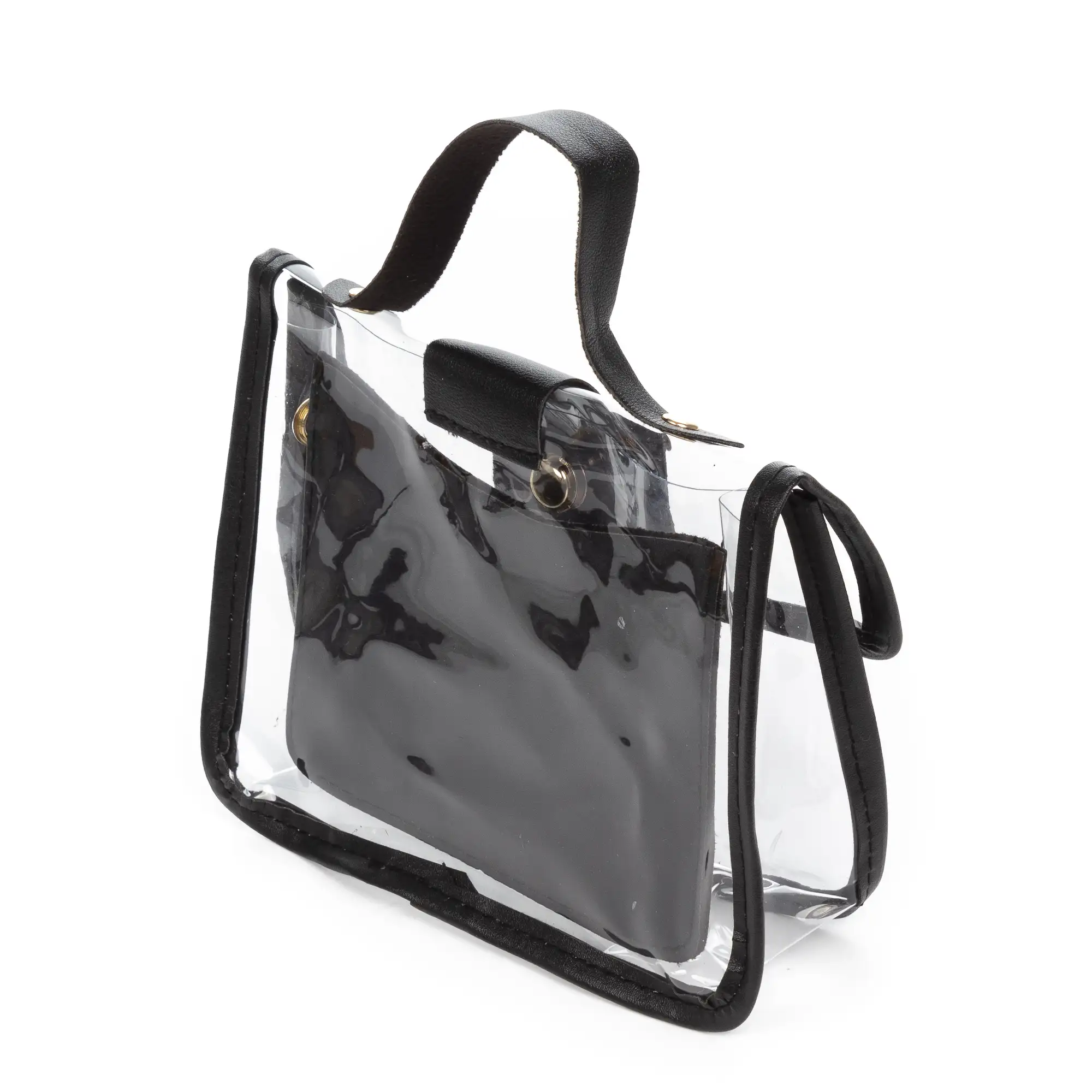 Zeccone bolso bandolera tote mini, de PVC transparente y piel sintética.