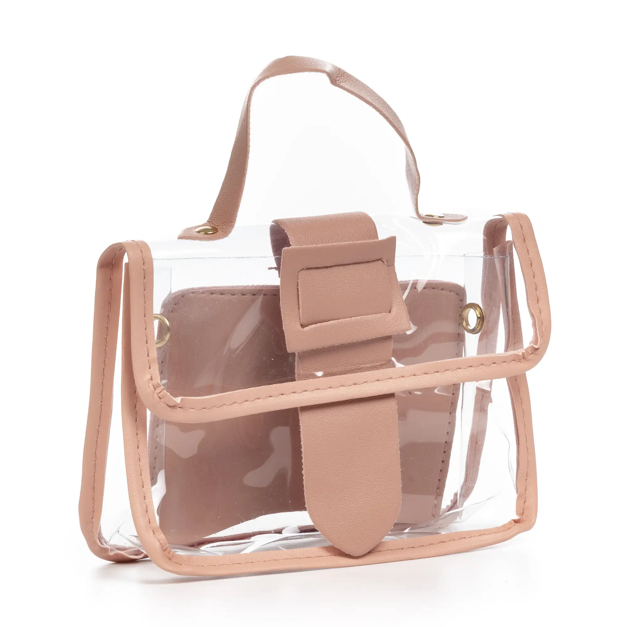 Zeccone bolso bandolera tote mini, de PVC transparente y piel sintética.
