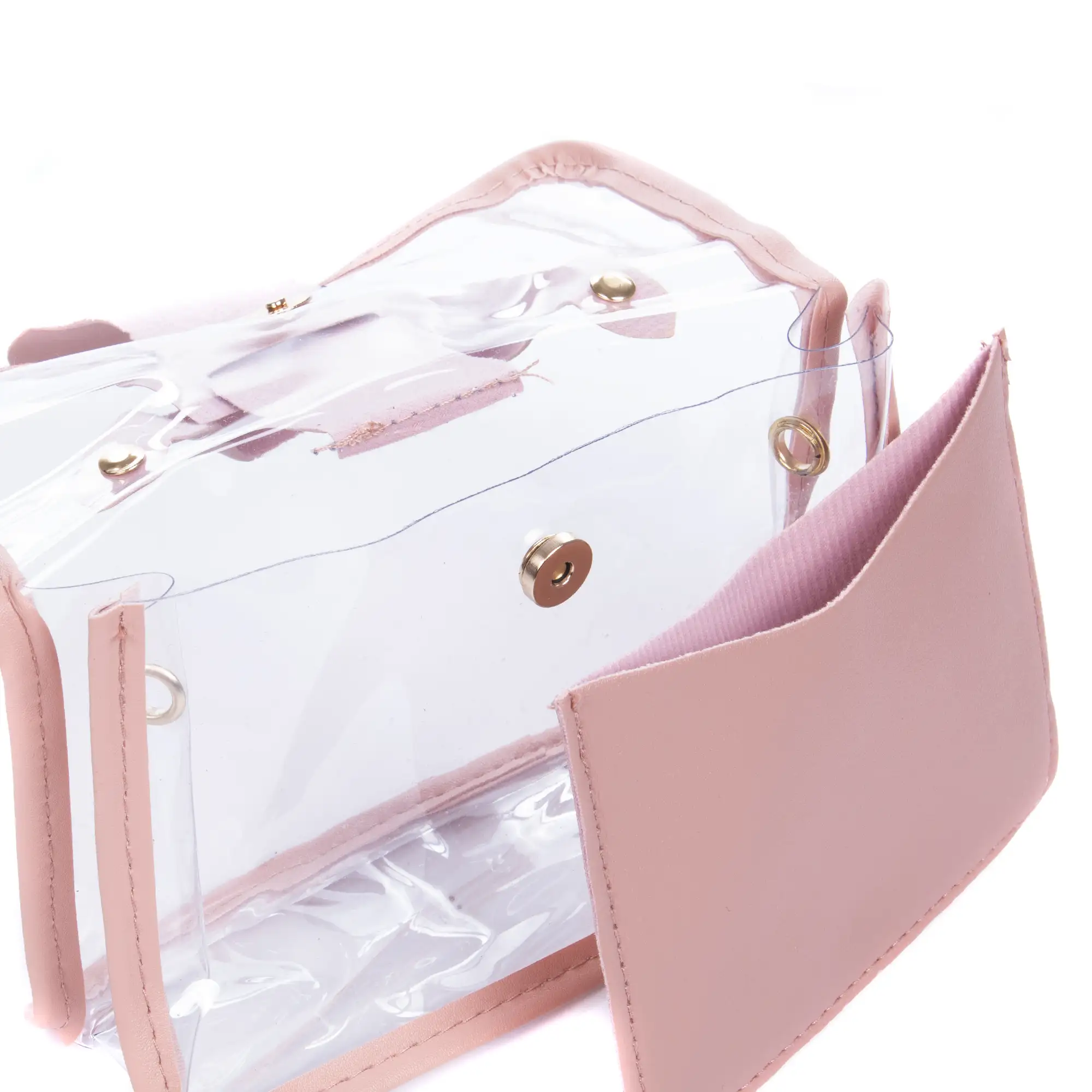 Zeccone bolso bandolera tote mini, de PVC transparente y piel sintética.