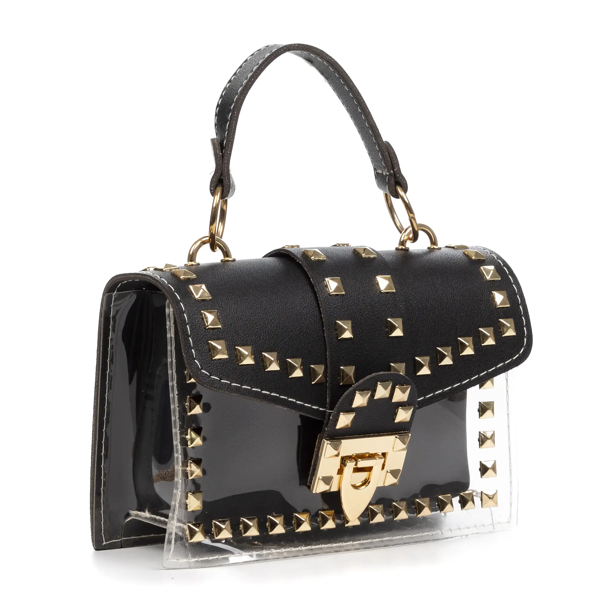 Zelbio bolso bandolera tote mini, de PVC transparente y piel sintética.