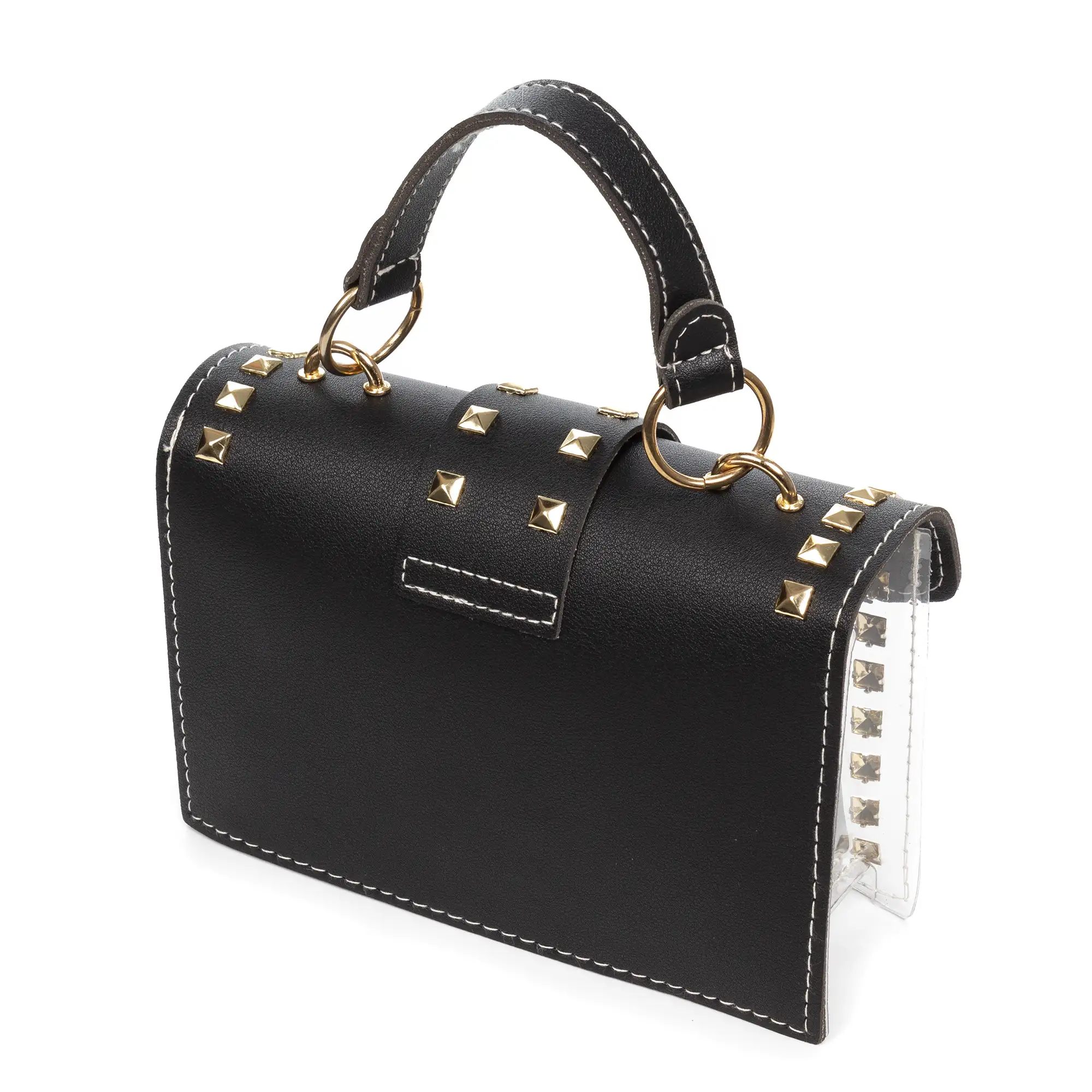 Zelbio bolso bandolera tote mini, de PVC transparente y piel sintética.