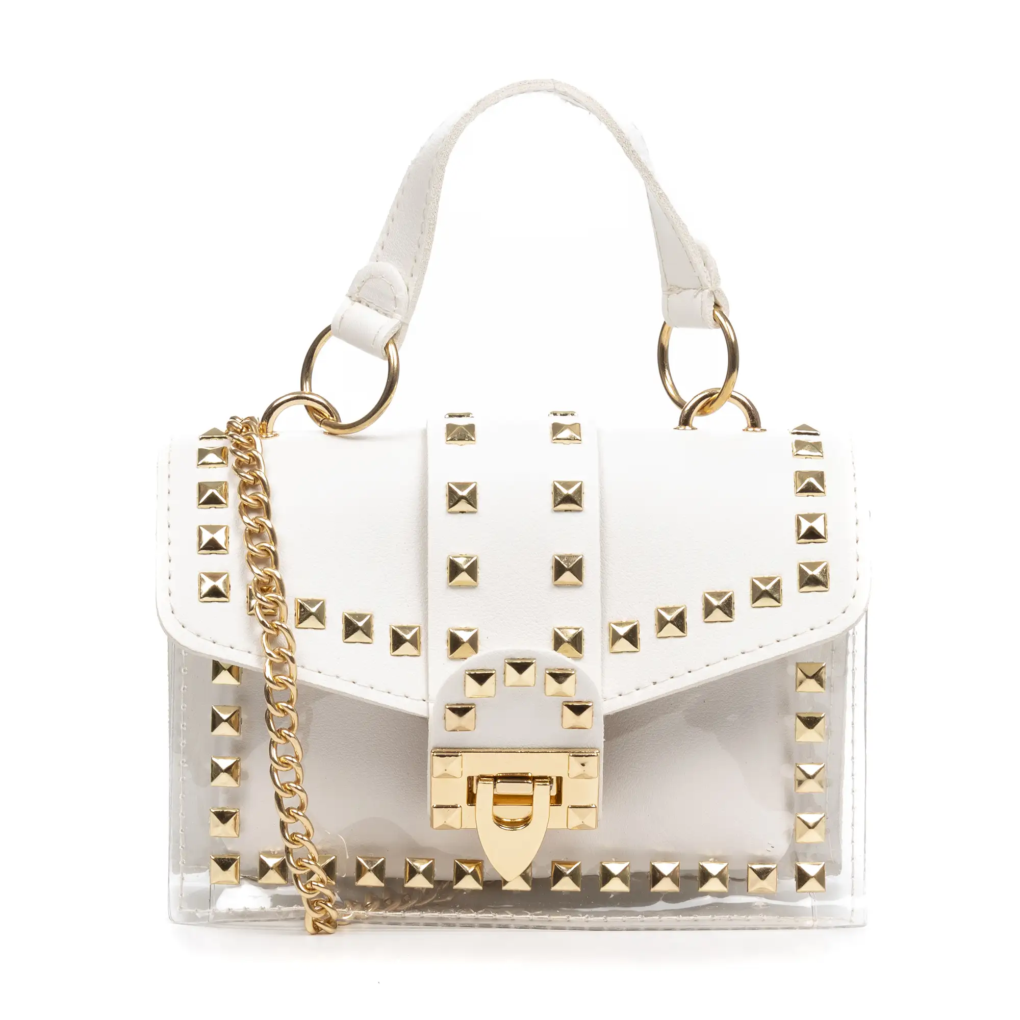 Zelbio bolso bandolera tote mini, de PVC transparente y piel sintética.