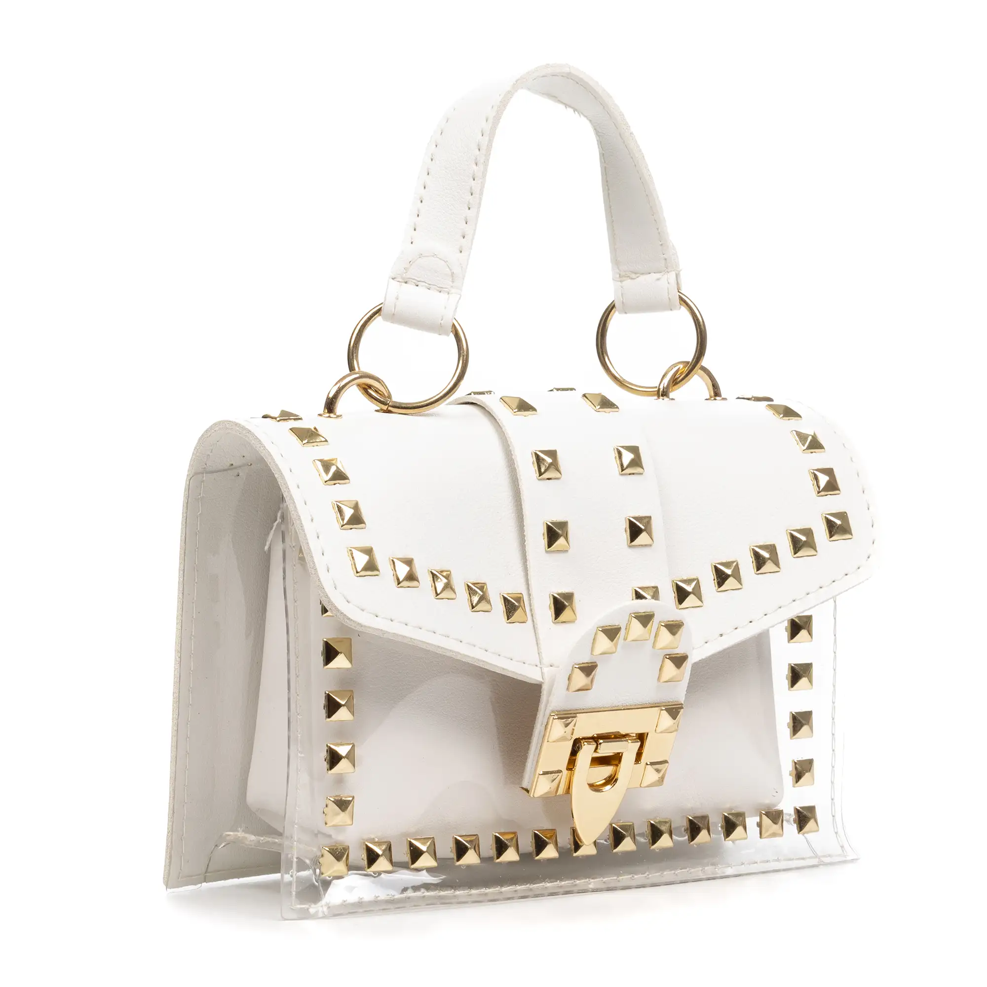 Zelbio bolso bandolera tote mini, de PVC transparente y piel sintética.