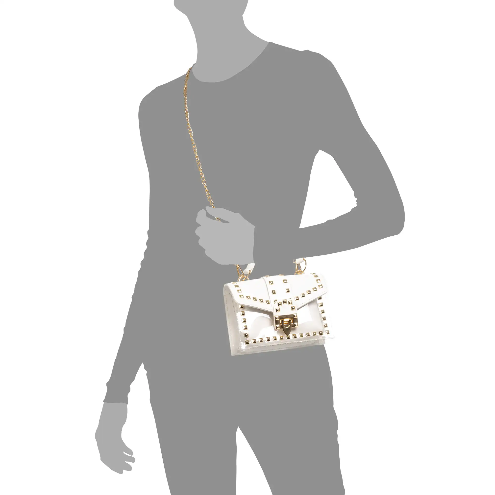Zelbio bolso bandolera tote mini, de PVC transparente y piel sintética.
