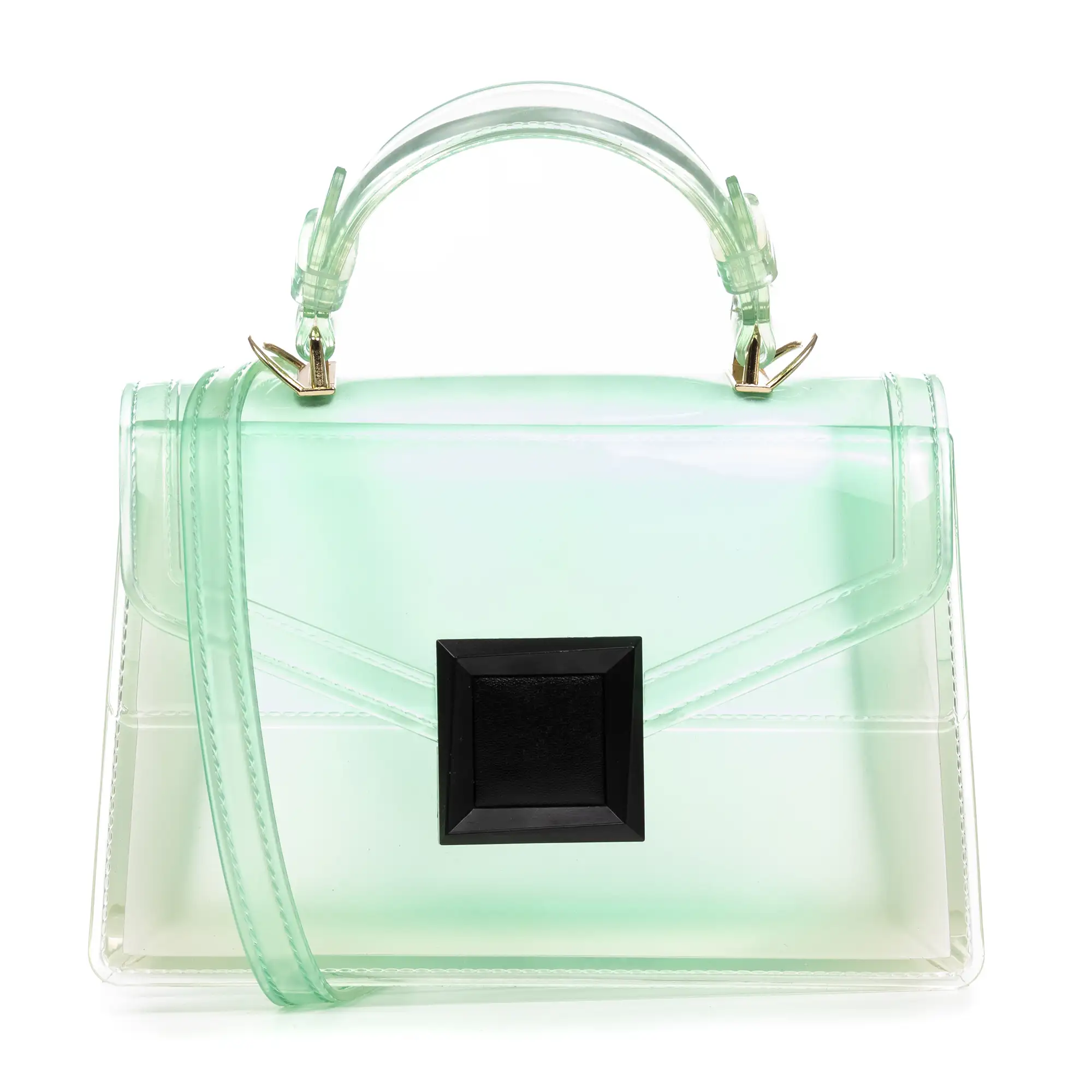 Zapponeta bolso tote mini, de PVC transparente con degradado.