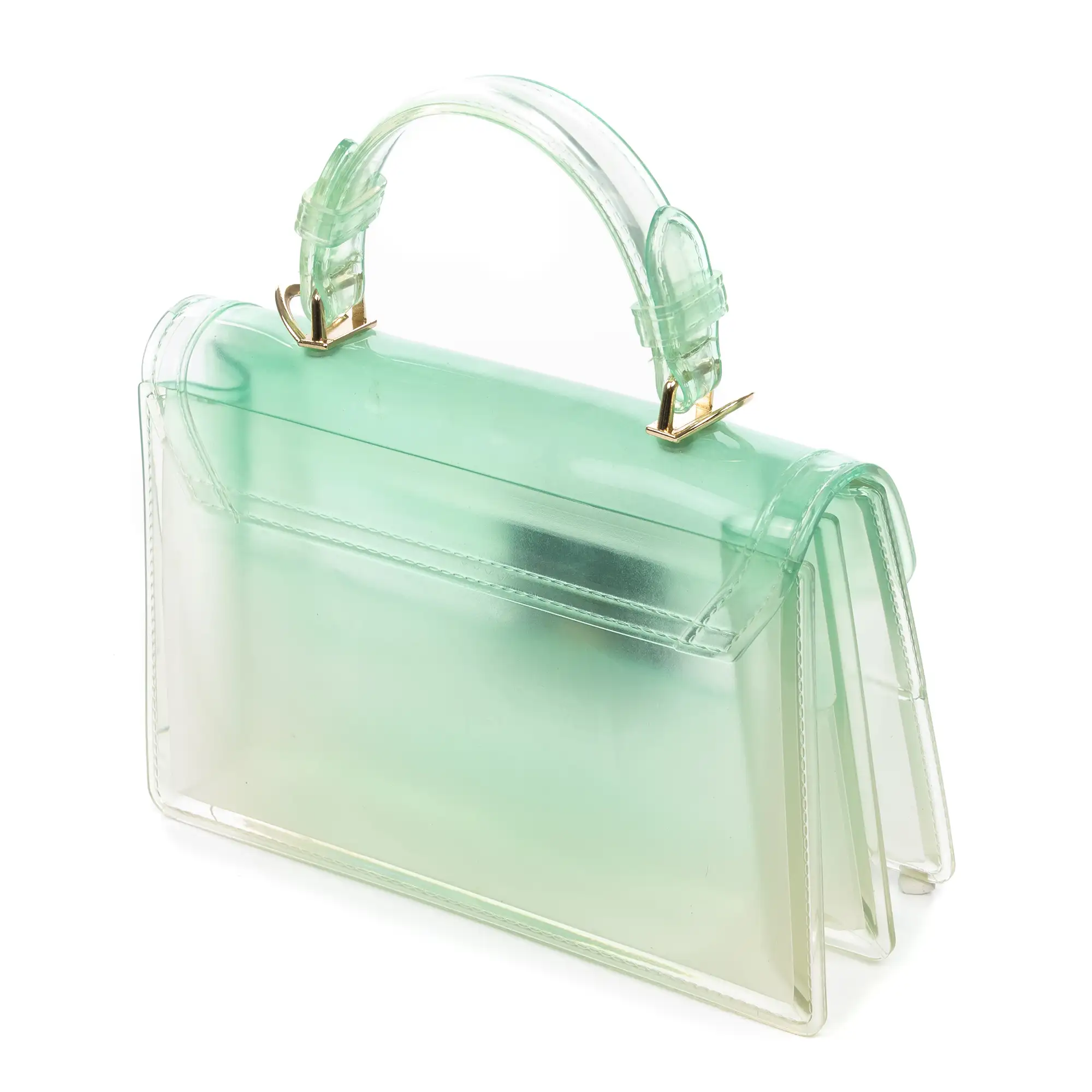 Zapponeta bolso tote mini, de PVC transparente con degradado.