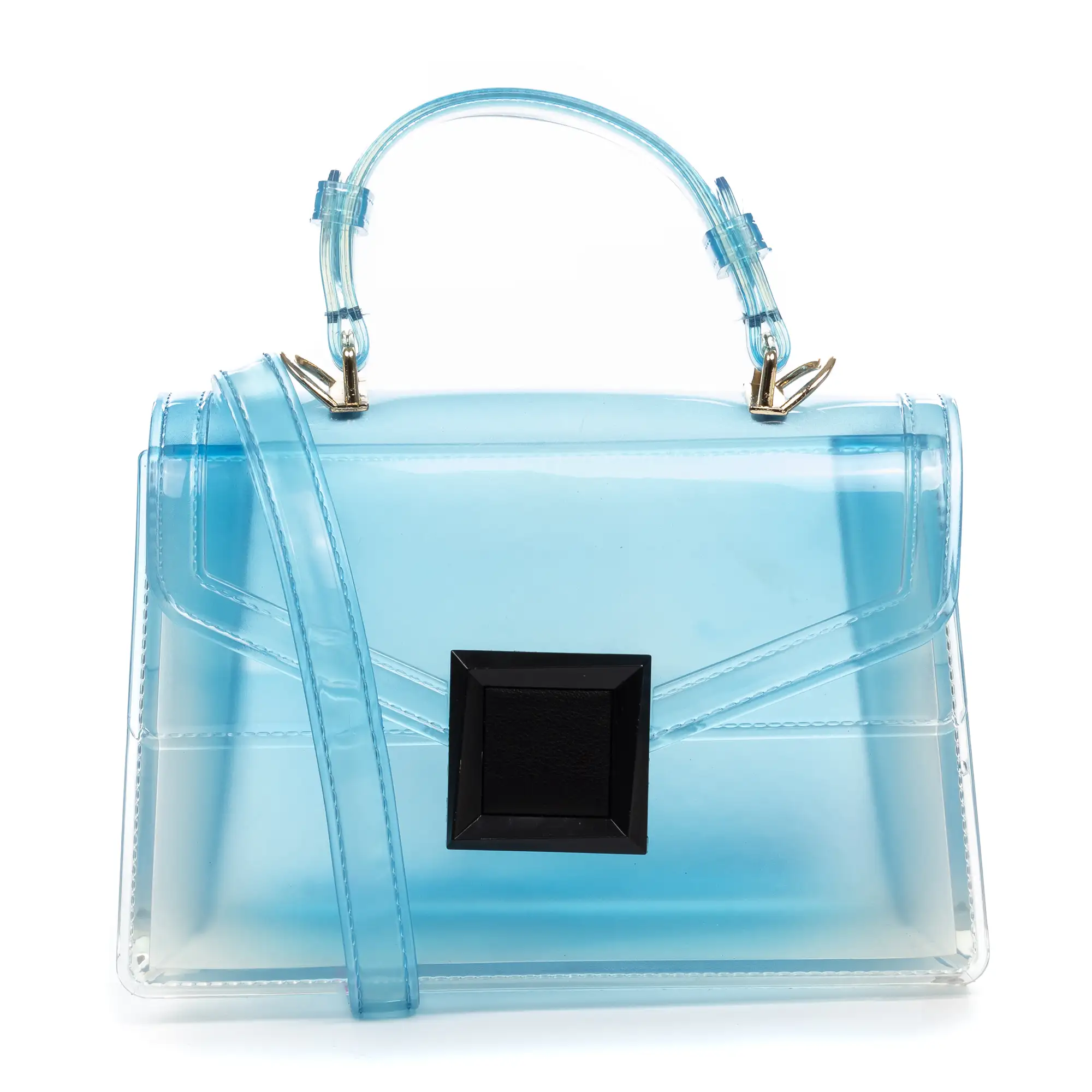 Zapponeta bolso tote mini, de PVC transparente con degradado.
