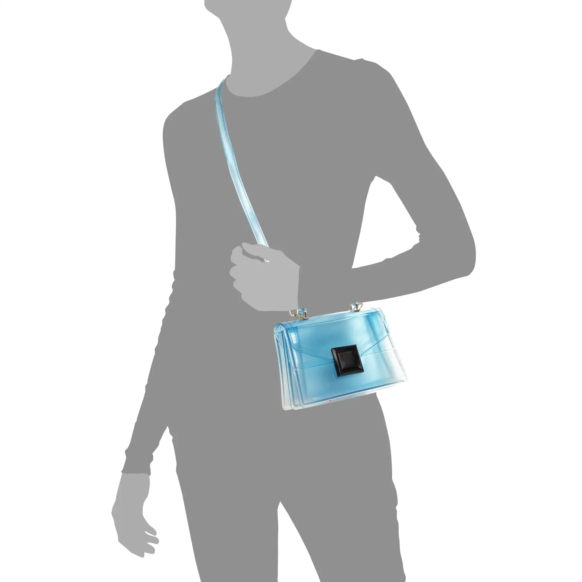 Zapponeta bolso tote mini, de PVC transparente con degradado.