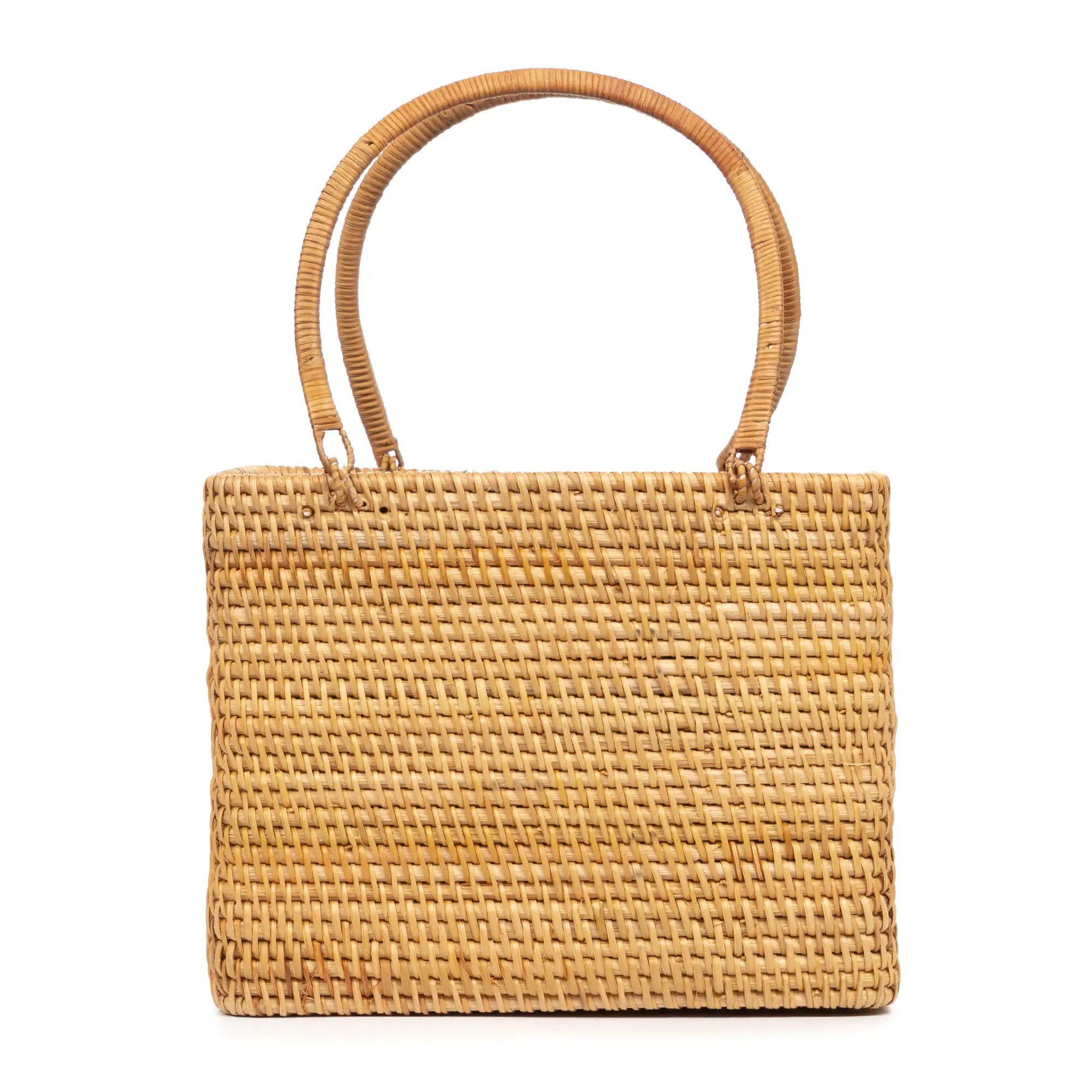 Volturino bolso tote de ratán.