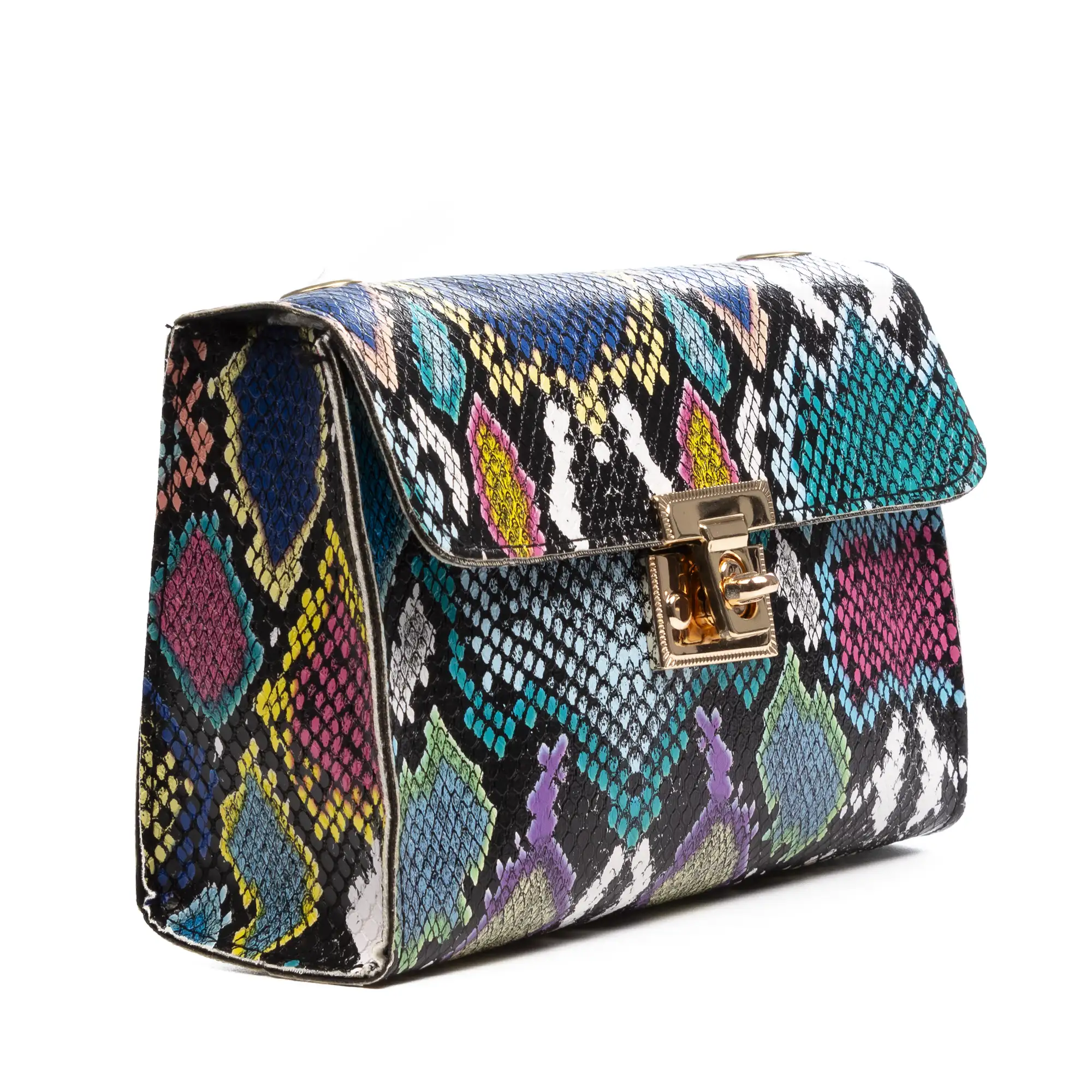 Foglio bolso bandolera mujer. Estampado pitón multicolor.